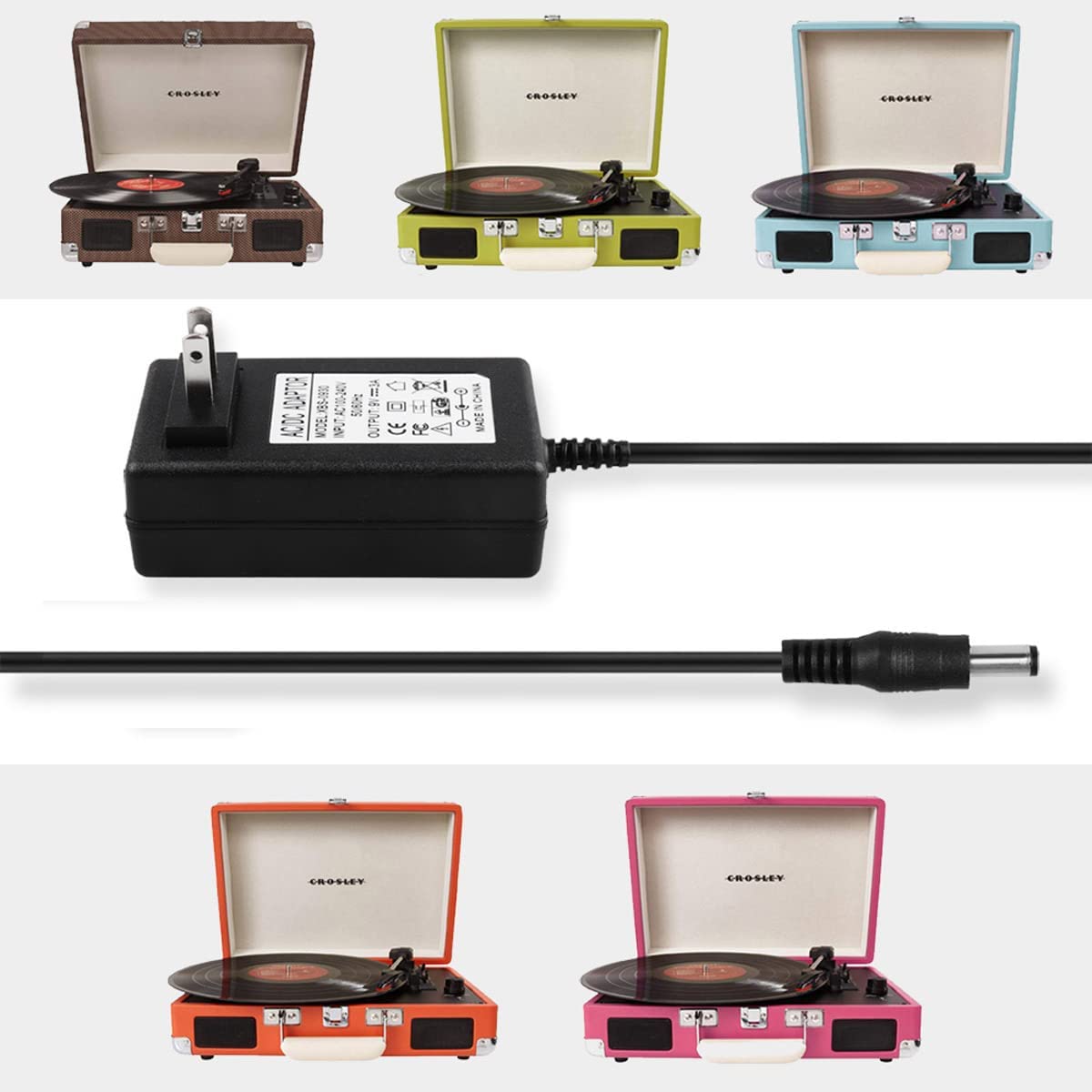 Ac Adapter Dc 9V Record Player Power Cord For Crosley Cruiser I Ii Iii Series 3 Speed Turntable Portable Suitcase Record Player