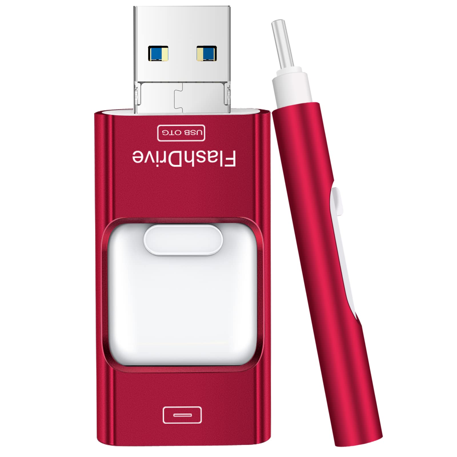 Flash Drive For Iphone 256Gb, 4 In 1 Usb Type C Memory Stick, Photo Stick External Storage Thumb Drive For Iphone Ipad Android C