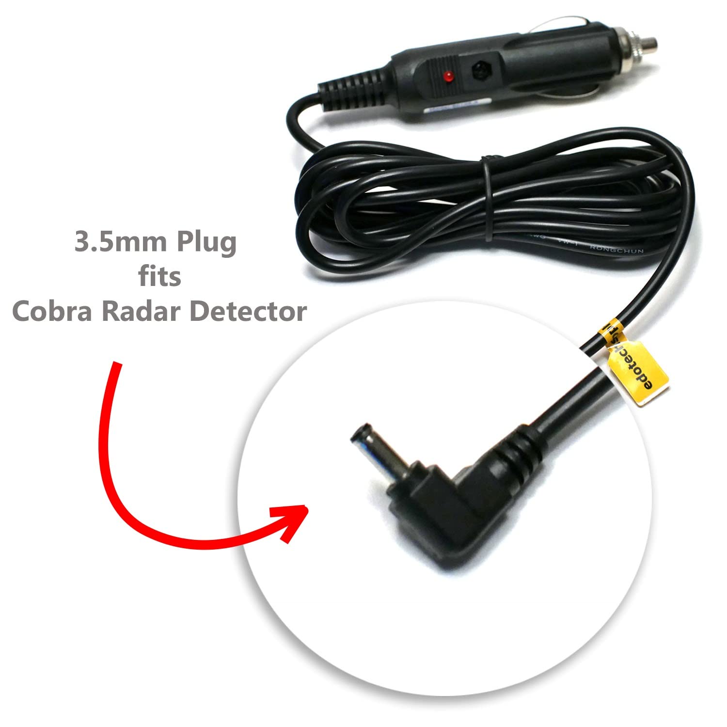 Edo Tech Car Adapter Cable Power Cord For Cobra Rad480I 250 350 450 500G 950 Xrs9955 Spx6655 Spx955 Spx5500 Esd9275 Esd9110 Esd7