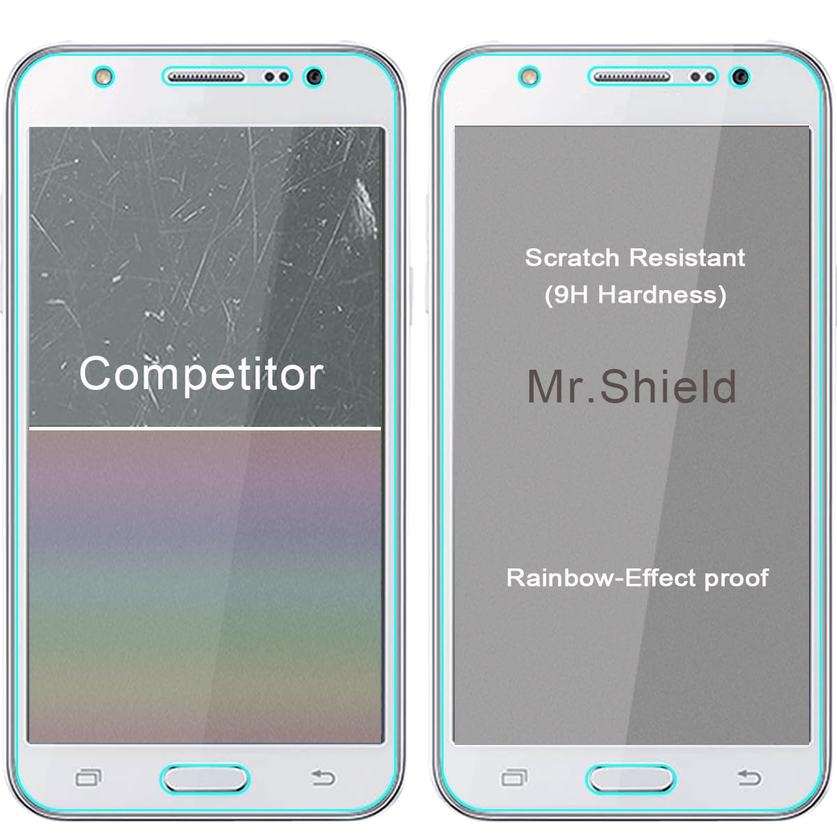 Mr.Shield [3 Pack] Designed For Samsung Galaxy J7 Neo [Tempered Glass] Screen Protector [0.3Mm Ultra Thin 9H Hardness 2.5D Round