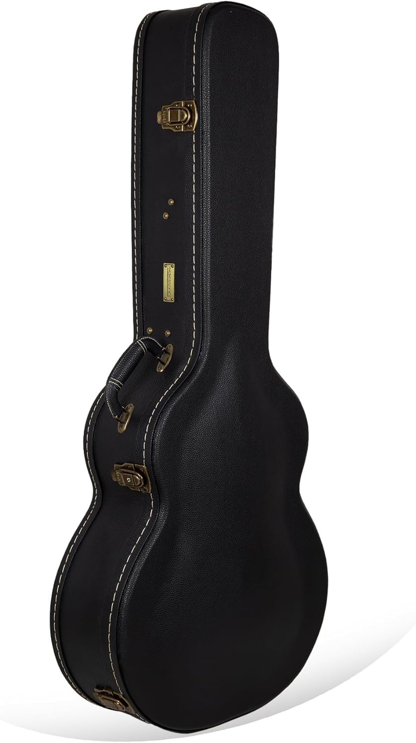 Crossrock Electric Guitar Case Fits 16 Lower Bout Hollow-Body Archtop Guitars-Vintage Hardware, Sponge Lining, Metal Feet, Stora