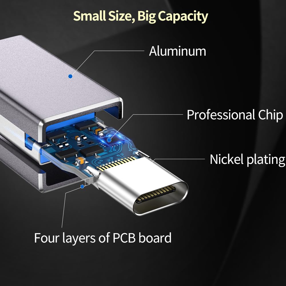 [10Gbps 2 Pack] Usb A Male To Usb C Female Adapter   Usb 3.2 Converter High Speed 10Gbps Data Transfer & 60W Fast Charging, Comp