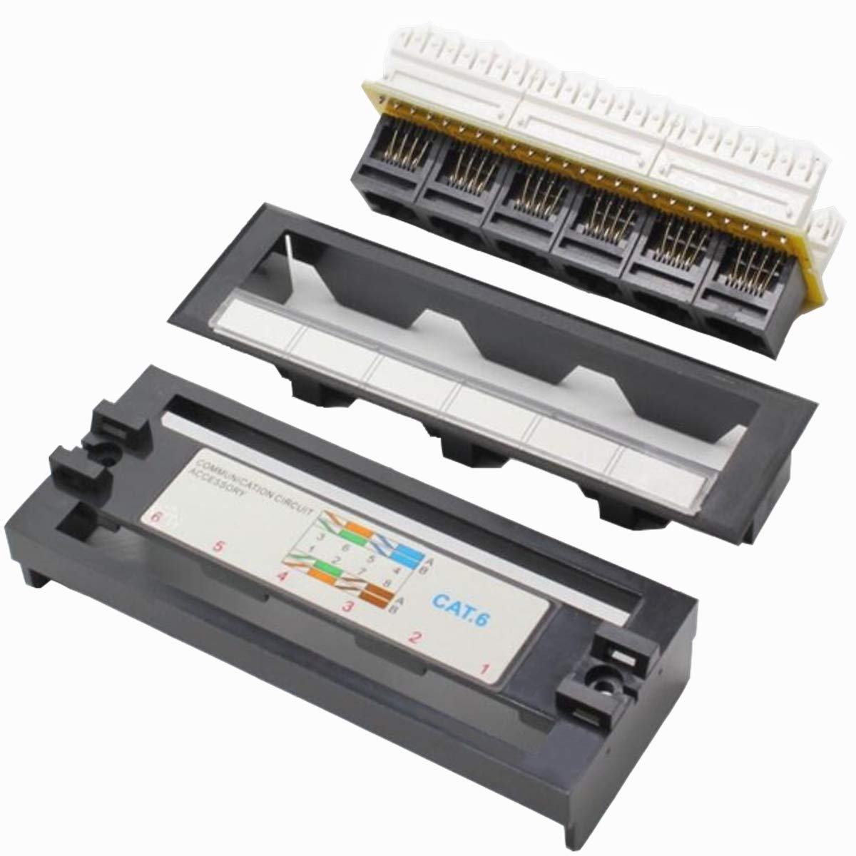 Yankok [Cat6 6 Port Replace Patch Panel] Unshielded With Coded T568A/B Ethernet Wiring Diagram For 12/24/48 Port Cat6 Patch Pane