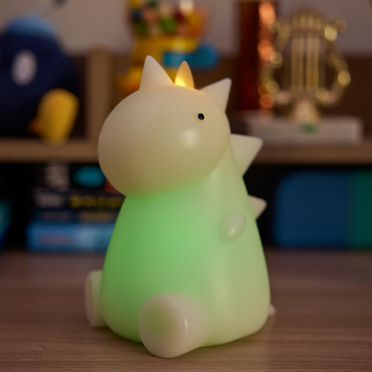 Luminara Flameless Candle Dinosaur Figural Color Changing Moving Flame Led Candle Real Unscented Wax With 18 Button Remote Contr