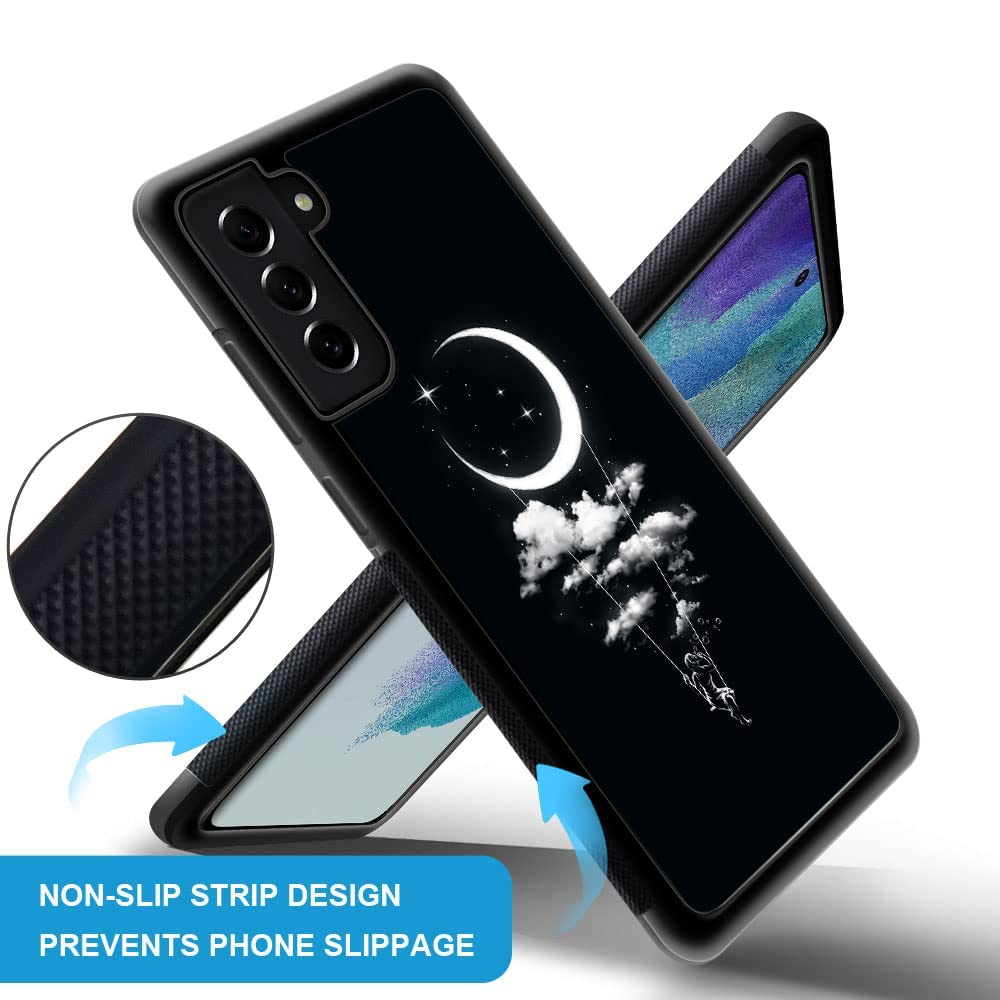 Daizag Compatible With Samsung Galaxy S22 Ultra Case,Free Girl Under The Moon For Man Woman, All Round Protection Shockproof Ant