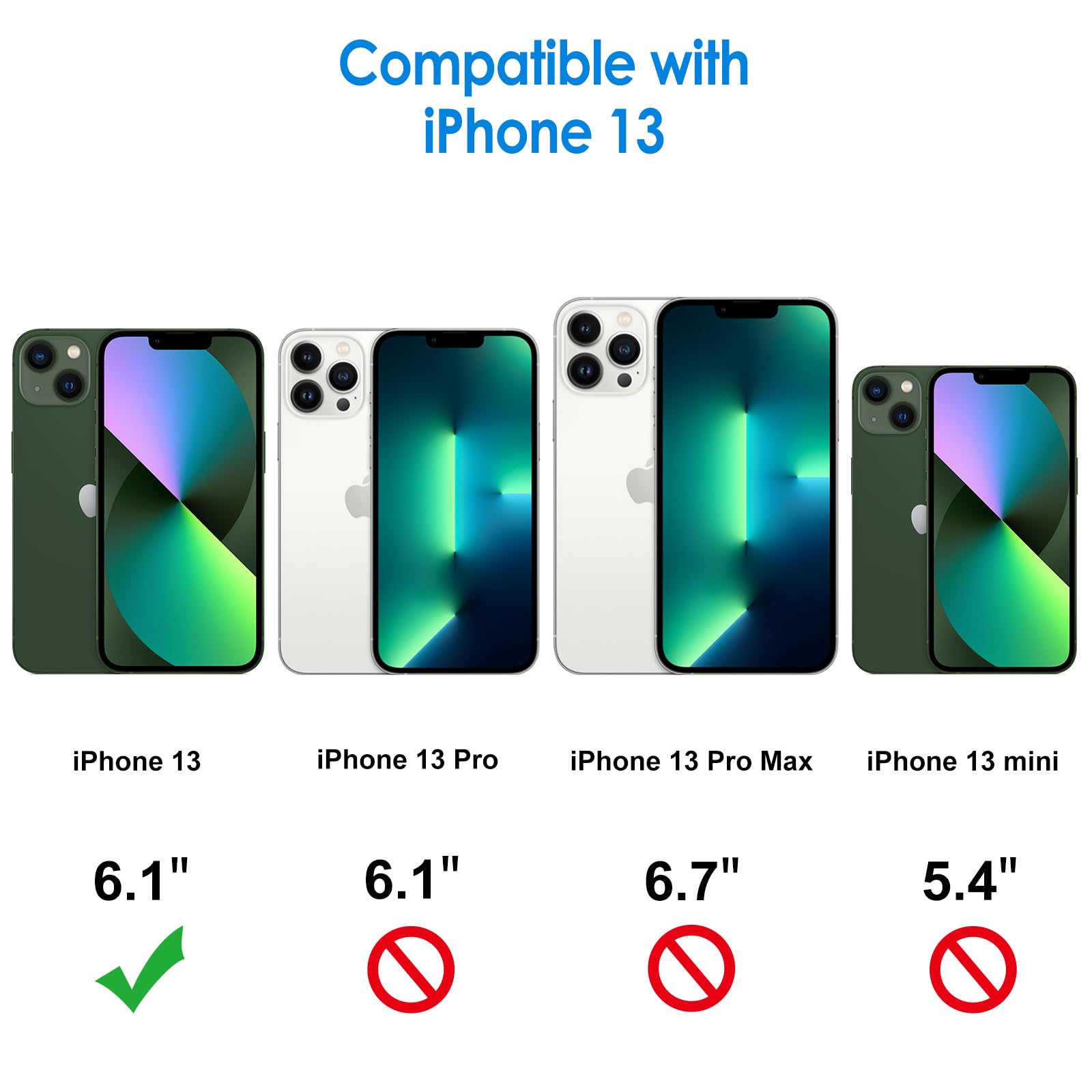 Jetech Case For Iphone 13 6.1-Inch, Non-Yellowing Shockproof Phone Bumper Cover, Anti-Scratch Clear Back (Alpine Green)