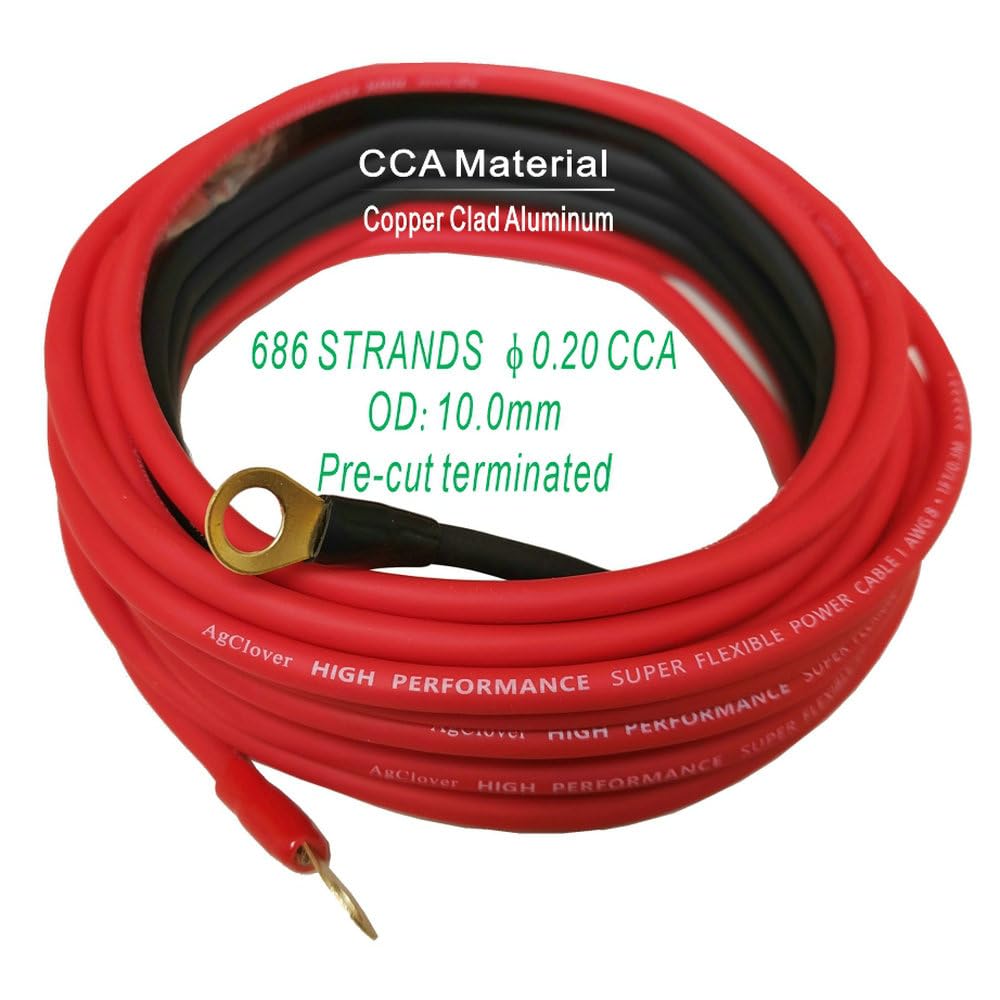 Agclover 4 Gauge Cca Amplifier Installation Wiring Kit, 1000W Power Handling Complete Amplifier Wire Installation Audio System K