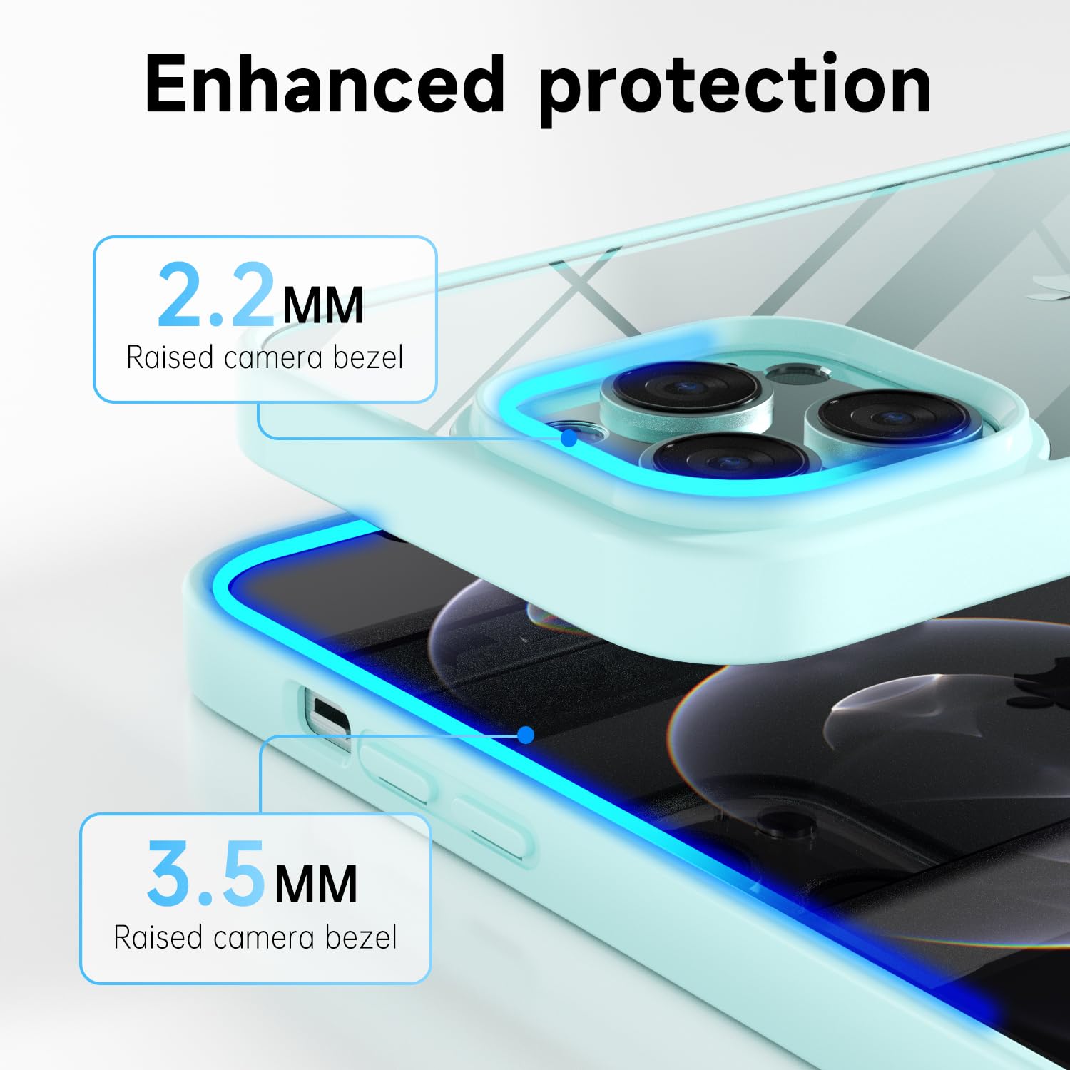 Loeoel For Iphone 12 Pro/ 12 Case Clear, Transparent Hybrid 12 Pro/ 12 Phone Case [Hard Plastic & Soft Silicone Bumper] Acrylic