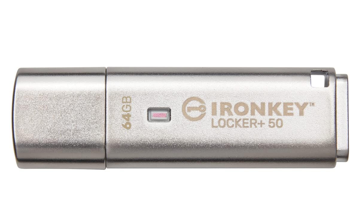 Kingston Ironkey Locker+ 50 64Gb Encrypted Usb Flash Drive | Usb 3.2 Gen 1 | Xts-Aes Protection & Taa Compliant | Multi-Password