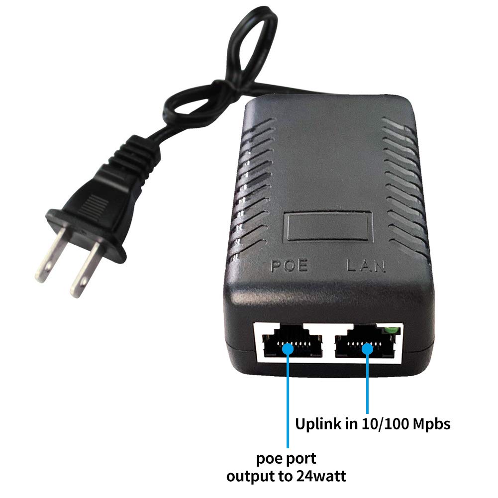 48V Poe Injector Adapter Power Supply,10/100Mbps Ieee 802.3Af Compliant, For Most Cisco/Polycom/Aastra Phones And More