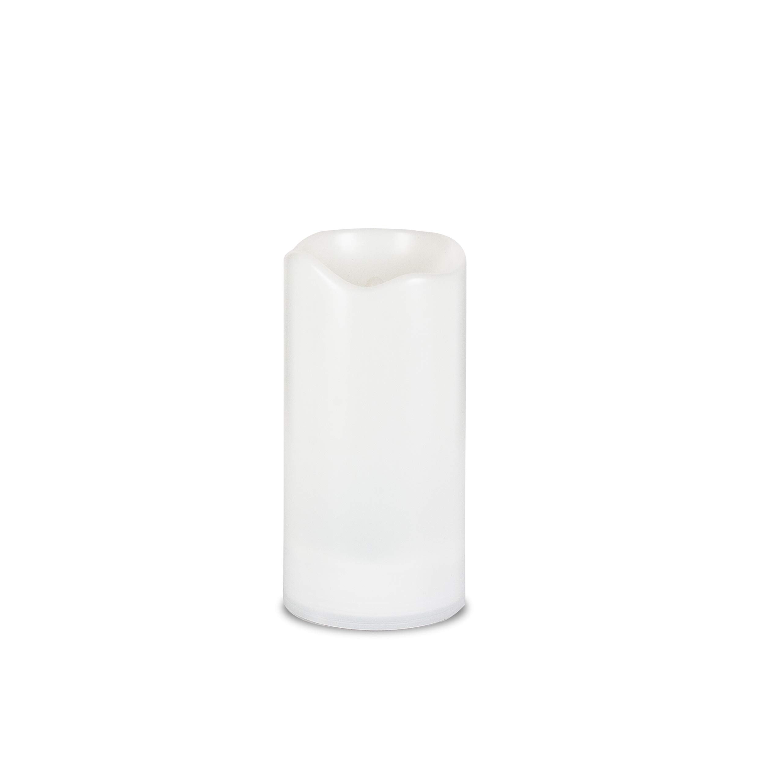 White Outdoor Solar Flameless Candle Weatherproof Resin Flickering Flame (3X6)