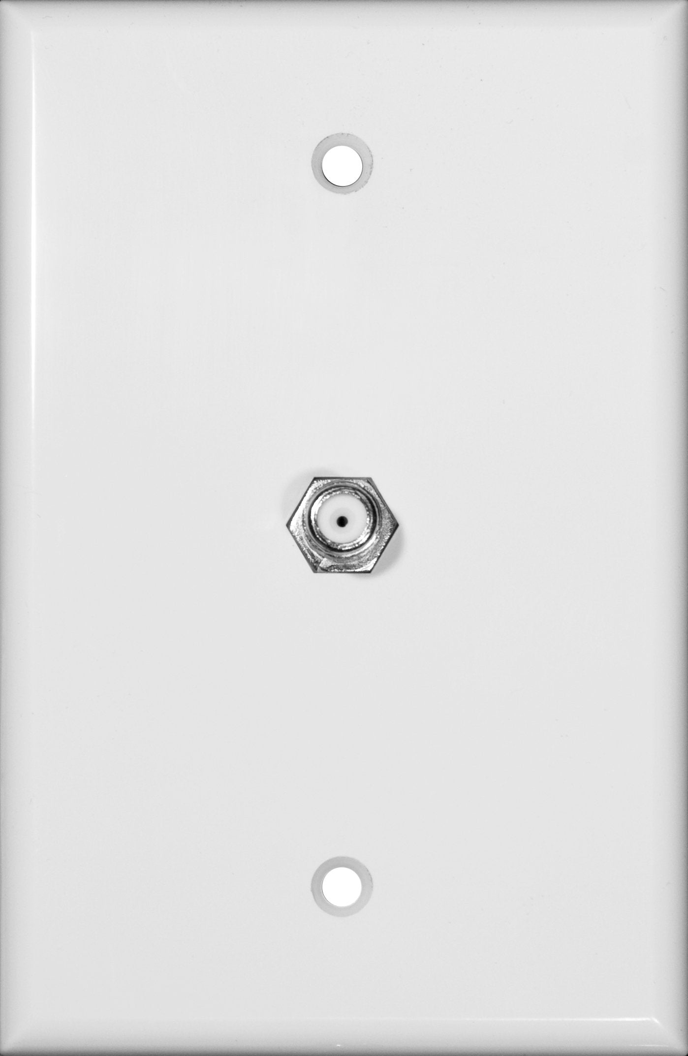 Morris 87511 Midsize Single F Connector Wall Plate, White