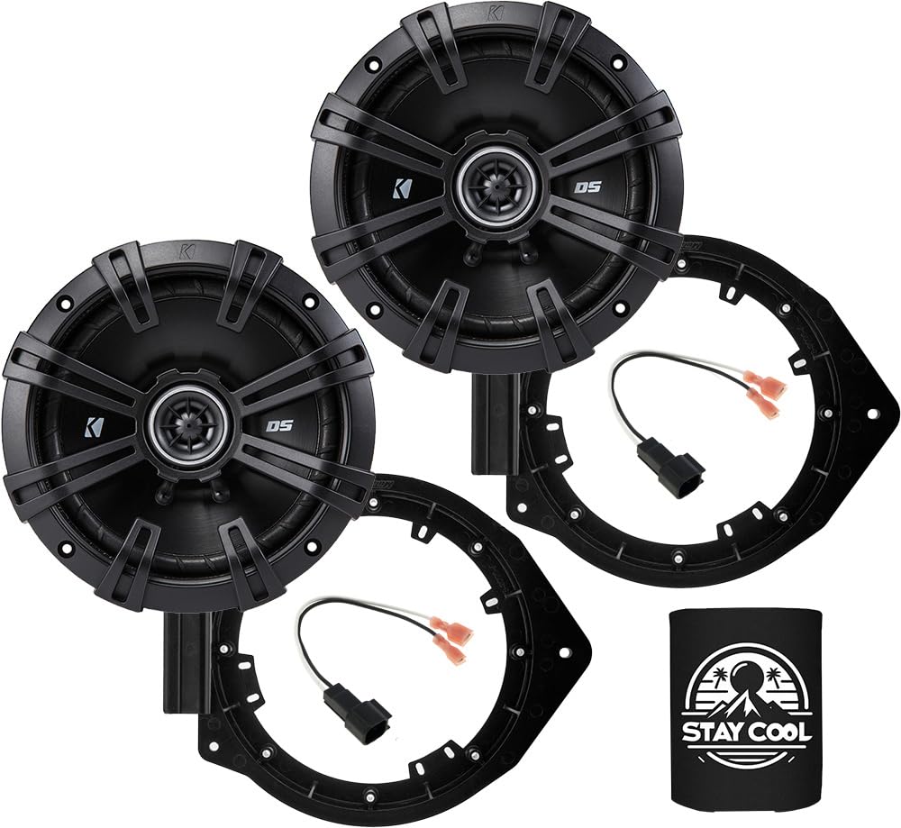 KICKER Front Door 6.5 Speakers Kit for Cadillac SRX 2010-2016 Upgrade Kit - Pair of DS Series 6 1/2 Inch Coaxial Speakers with A