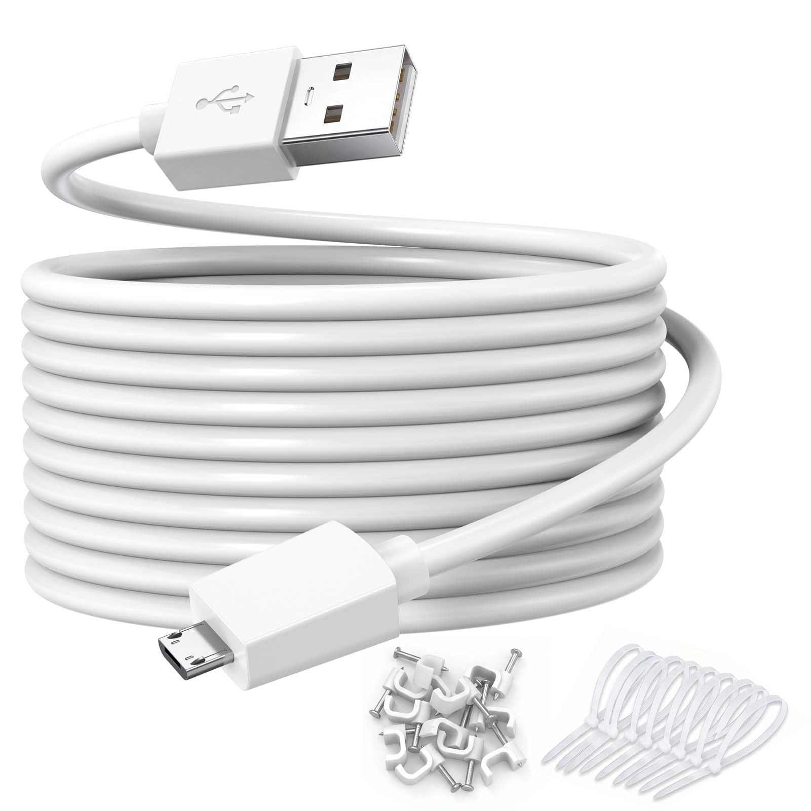 UVOOI 10 FT USBA to Micro USB Power Cable for Ring Indoor Cam (2nd Gen)