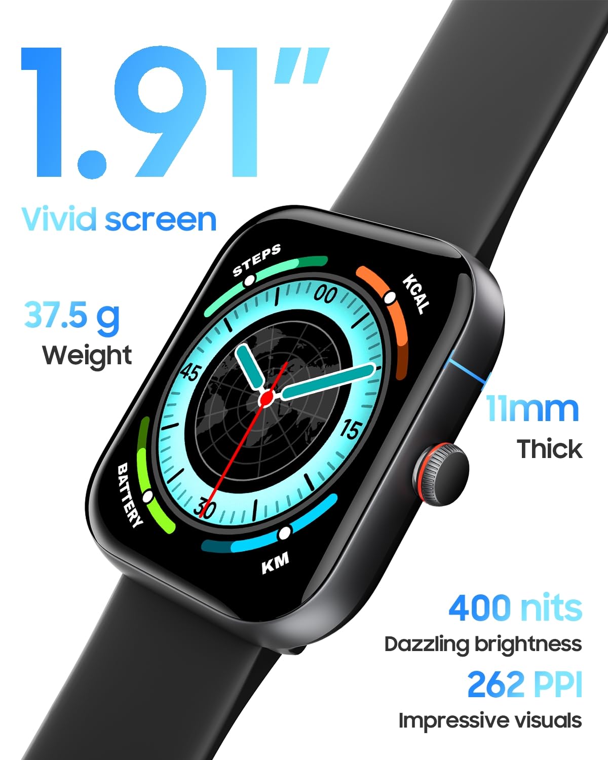 Toobur Smart Watch For Men Women, Alexa Built-In, Answer/Make Calls, 1.91 Hd Screen Fitness Watch, Ip68 Waterproof, 100 Sports,