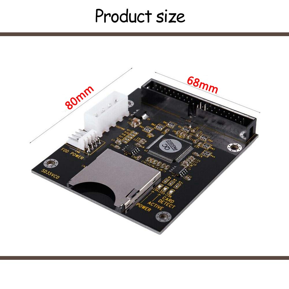 Koobook 1Pcs Sd Sdhc Card To Ide 3.5' 40Pin Male Adapter Male Ide Hard Disk Drive Adapter