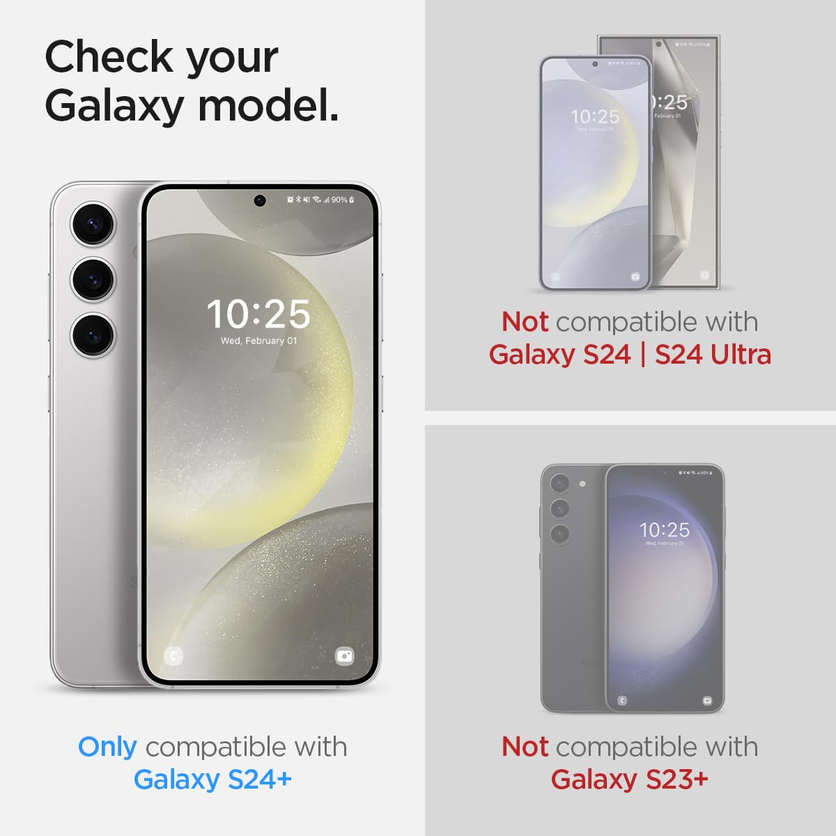 Spigen Tempered Glass Screen Protector [Glastr Ez Fit] Designed For Galaxy S24 Plus [Case Friendly]   2 Pack