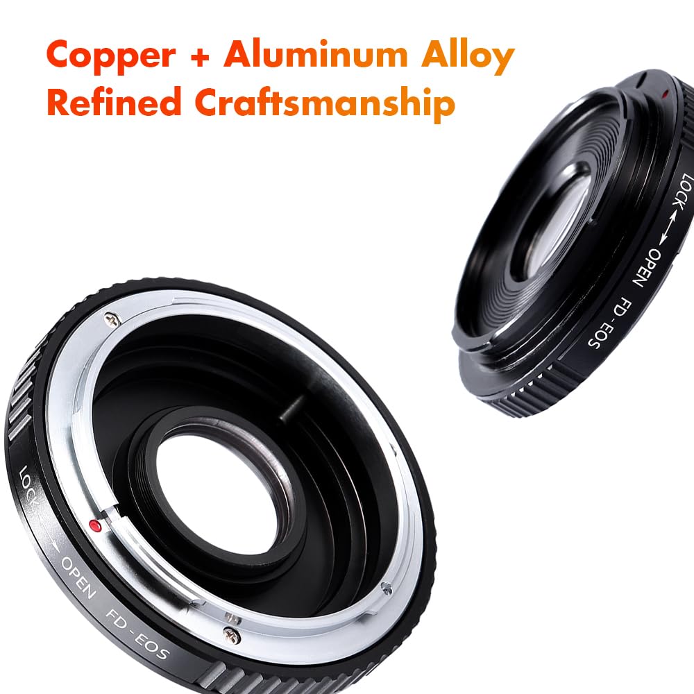 K&F Concept Pro Lens Mount Adapter Compatible For Canon Fd Fl 35Mm Slr Lens To Canon Eos (Ef, Ef S) Camera, Compatible With Canon 1D, 1Ds, Mark Ii, Iii, Iv, Digital Rebel T5I, T4I, T3I, T3