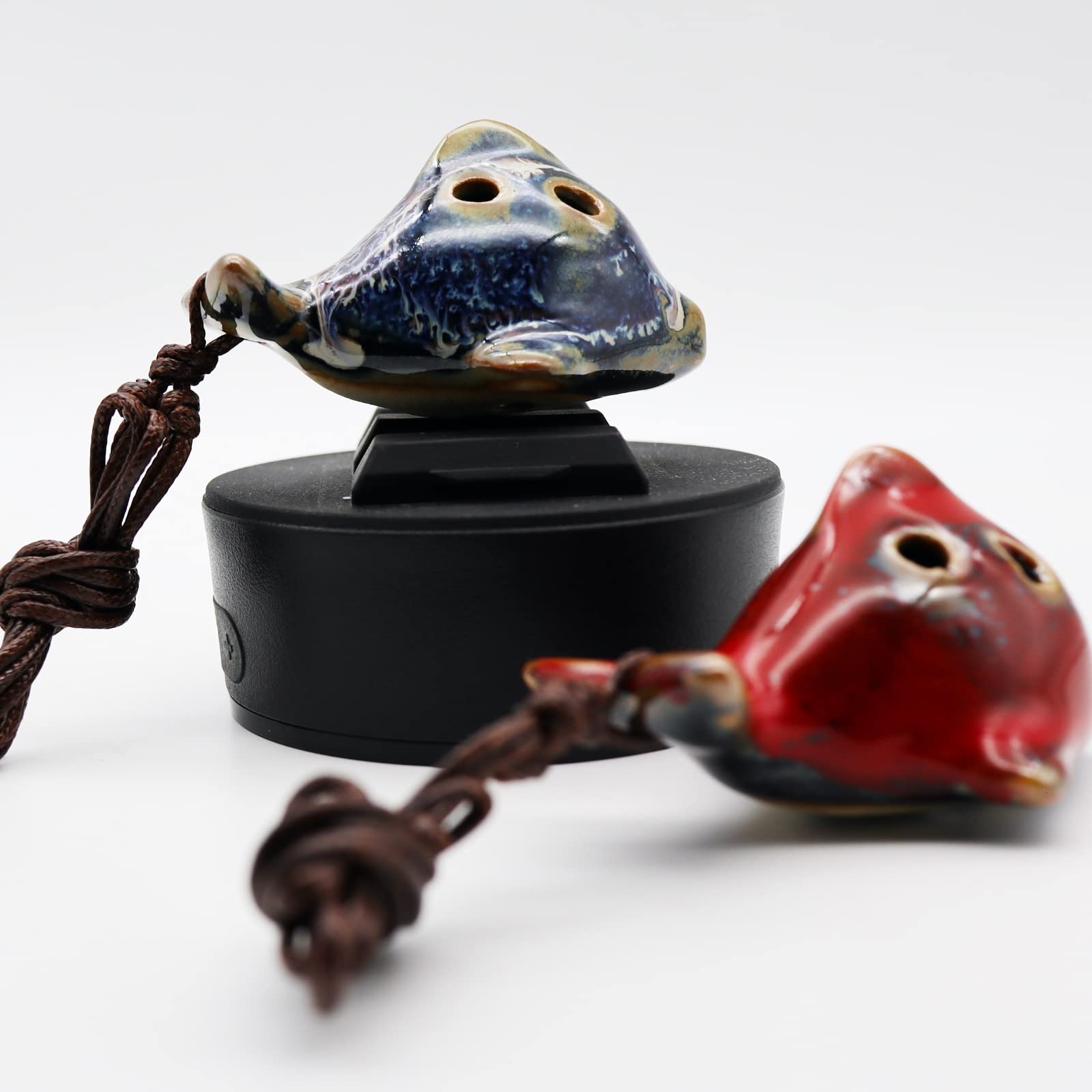 6 Hole Ocarina Fish Shaped Ocarina Alto C Ceramic Ocarinas Instrument C Key Pack Of 2 Red And Blue Ceramic Ocarina Decor