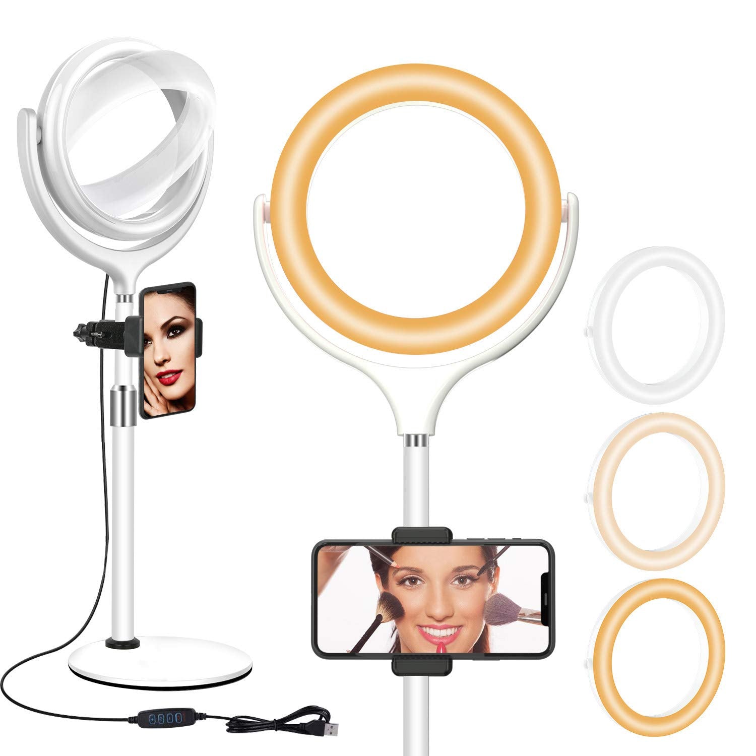 Desktop Ring Light With Stand For Computer Video Conference Lighting, Zoom Light, Online Virtual Meeting, Video Call, Selfie Lig