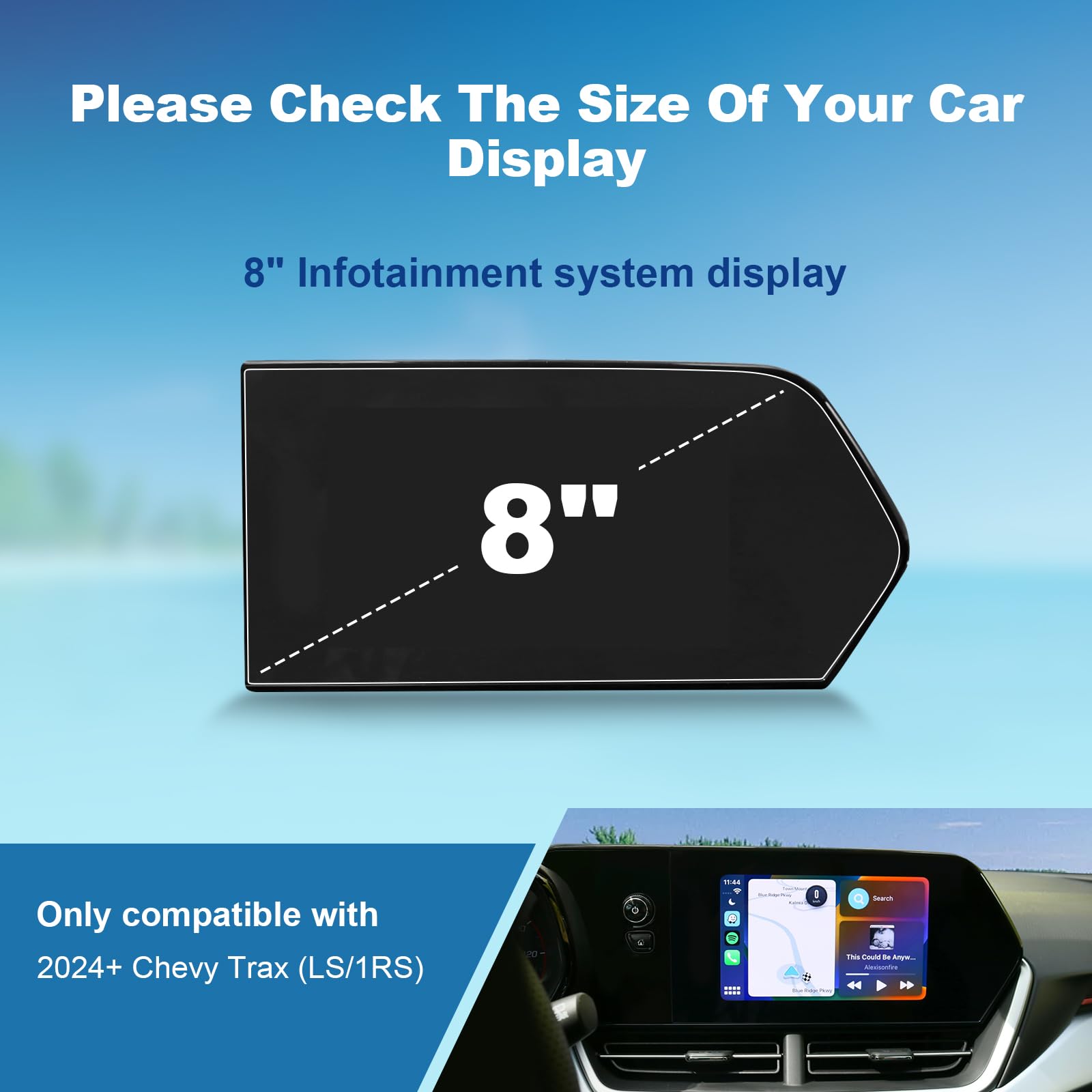 Coleya (2Pcs) 2024 Trax Screen Protector For Chevy Trax (Only For Ls/1Rs) 8 Inch Touch Screen, 2024 Chevy Trax Nano Protective F