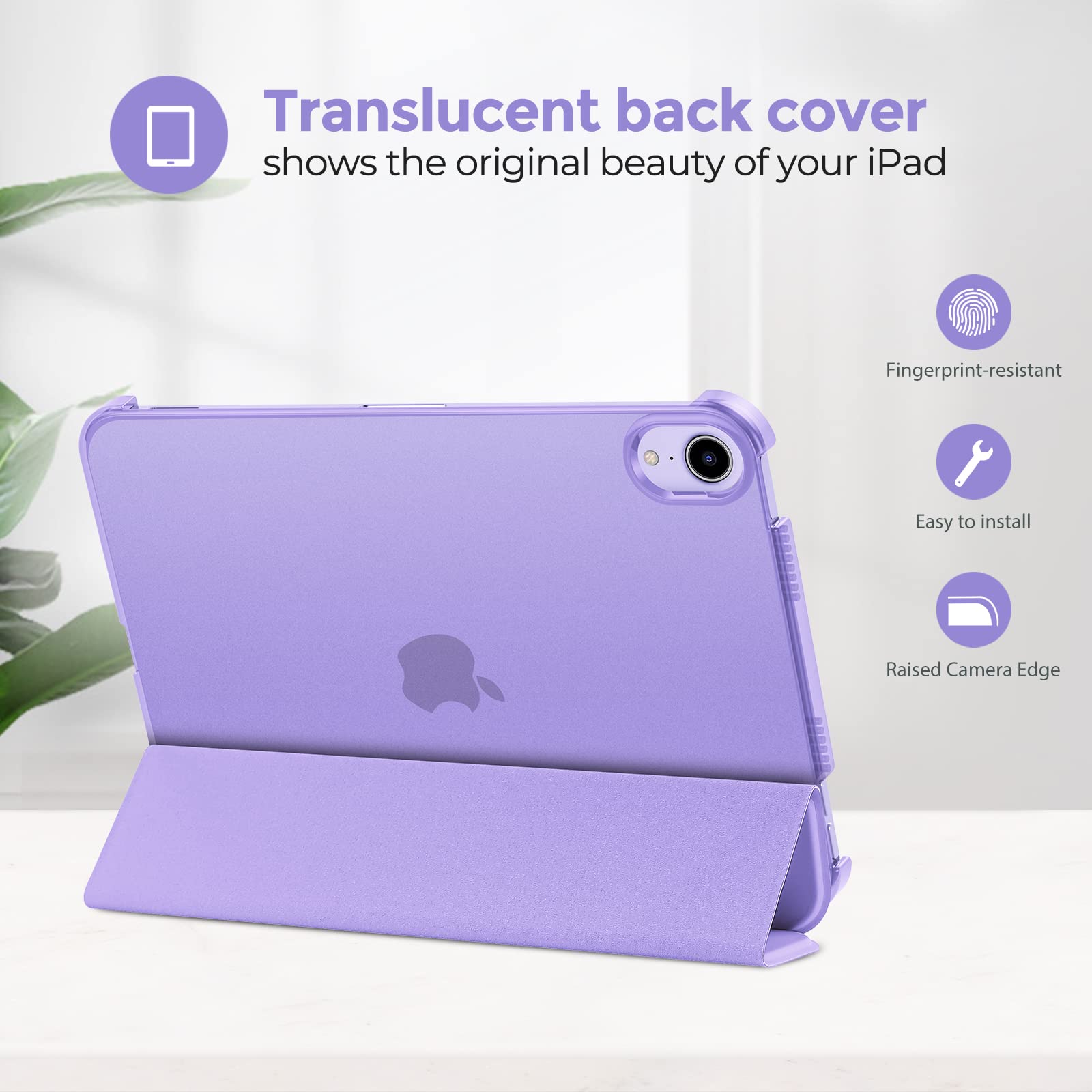 Procase Smart Case For Ipad Mini 7 A17 Pro 2024/Ipad Mini 6 2021 8.3 Inch Ipad Mini 7Th/6Th Gen Case, Hard Back Cover For Ipad Mini 8.3' 7Th Gen A2995/A2996/A2993/6Th Gen A2567 A2568 A2569  Purple