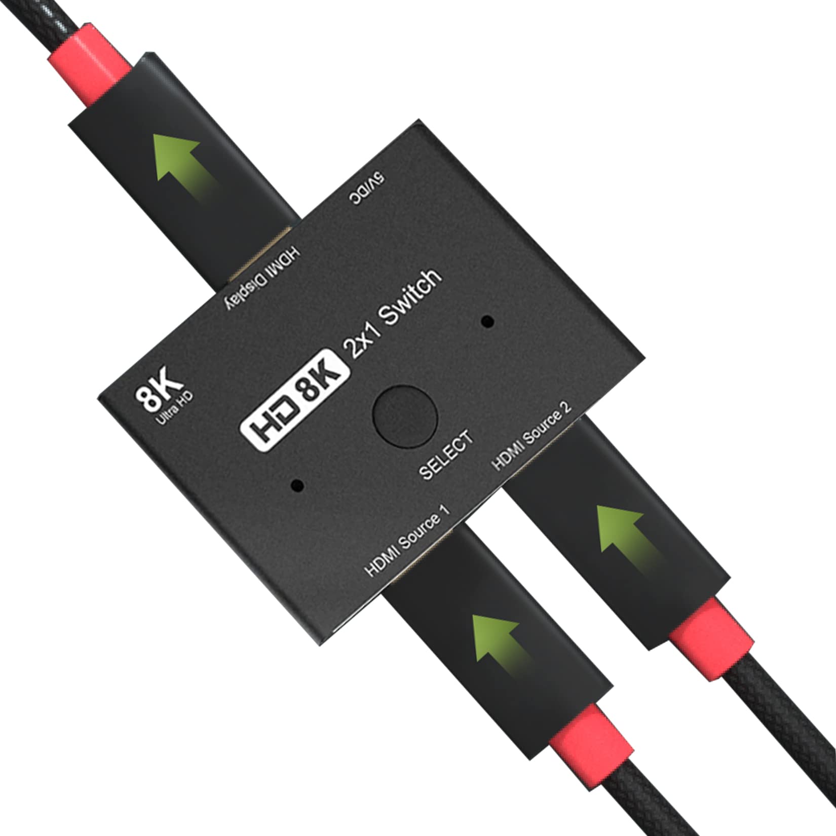 2 In 1 Out Hdmi 2.1 Switch 4K@120Hz, Bolaazul 2 Port Hdmi Switcher  8K@60Hz, 1080P@120Hz, Hdr, Uhd, 48Gbps  Hdmi 2.1 Adapter 2 I