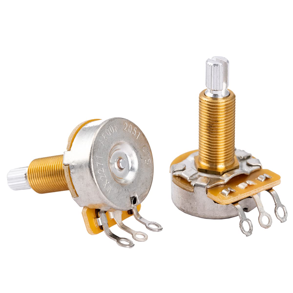 Cts 450 Series A500K Split Long Shaft Guitar Pots Audio Taper Potentiometers For Usa Electric Guitar And Bass, 10% Tolerance (Se