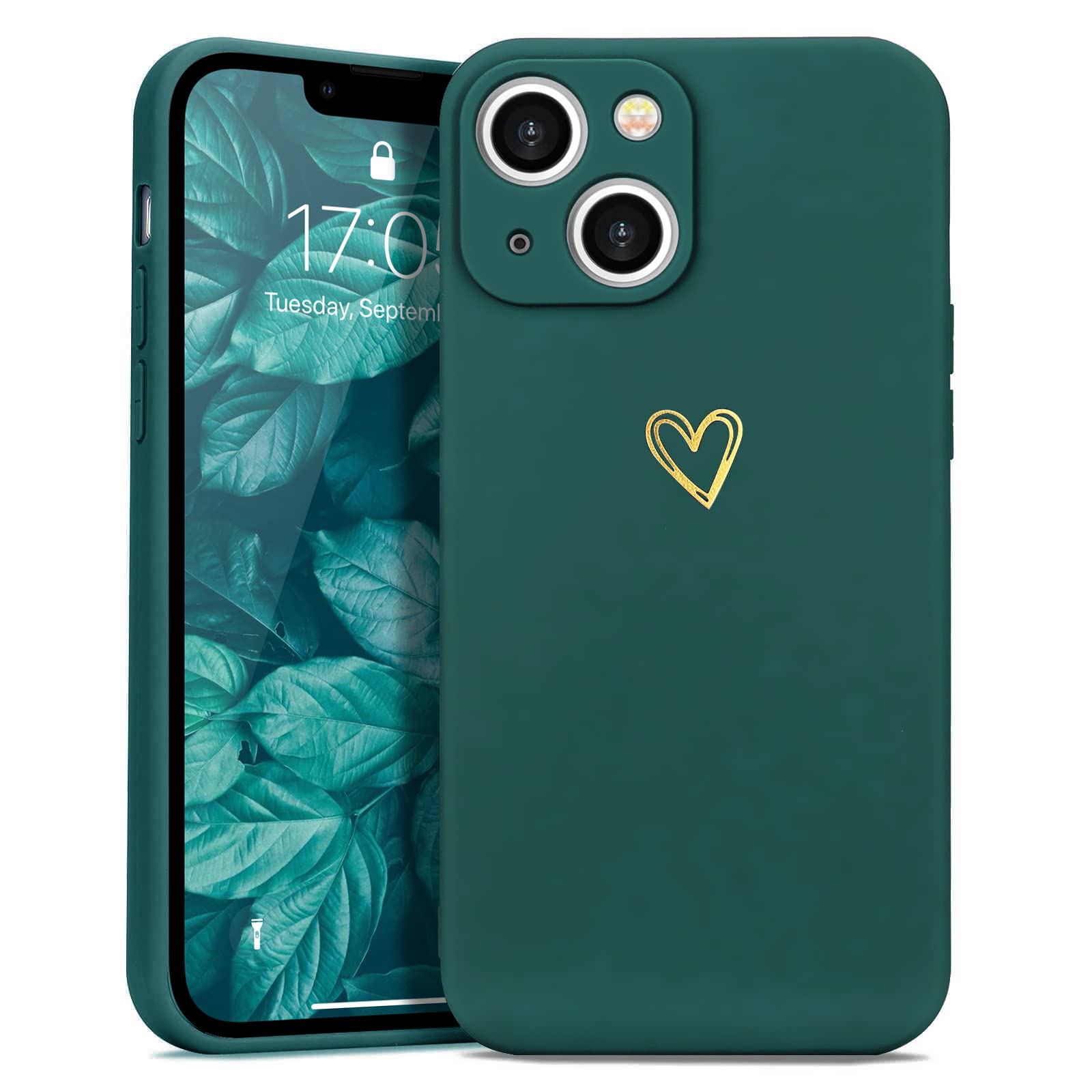 Wirvyuer For Iphone 14 Case Cute Slim Shockproof Phone Case With Wireless Charging Support And Protection, Green