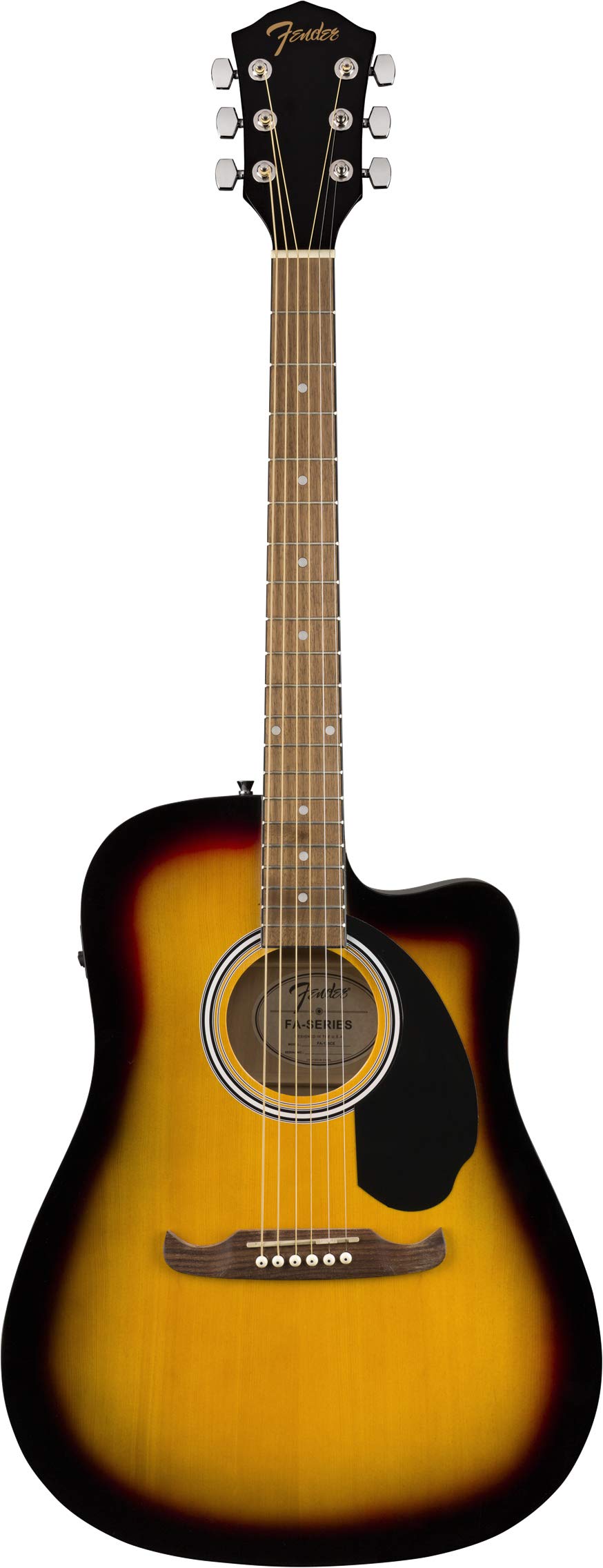 Fender Fa-125Ce Dreadnought Cutaway Acoustic-Electric Guitar - Sunburst Bundle With Gig Bag, Strap, Strings, Picks, Fender Play