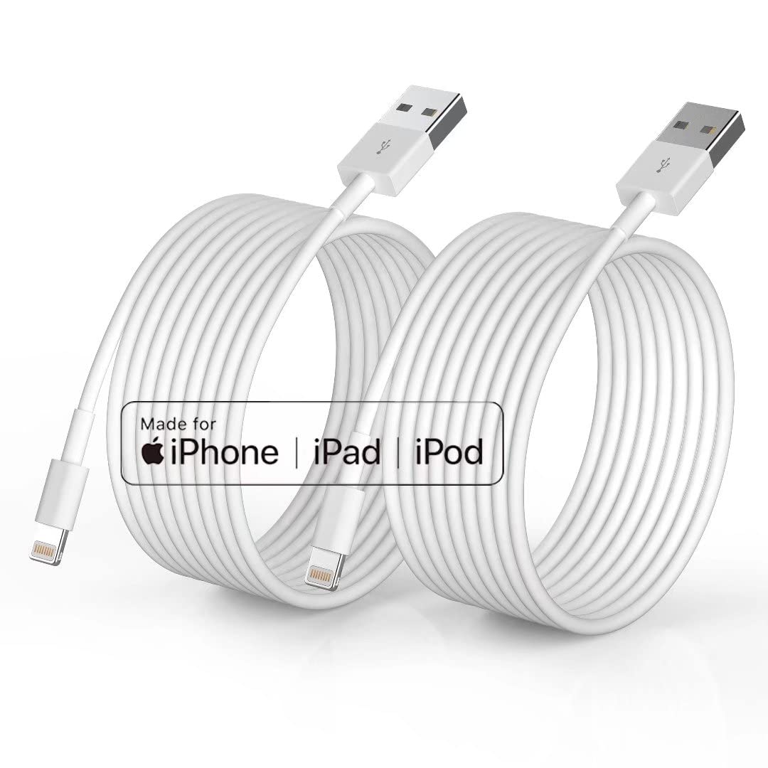 Iphone Charger [Apple Mfi Certified], 2Pack 6Ft Fast Lightning Cable For Long Cord, Apple Charging Cord For Iphone 12/11 Pro/11/Xs Max/Xr/8/7/6S/6/5S/Se Ipad/Air Original