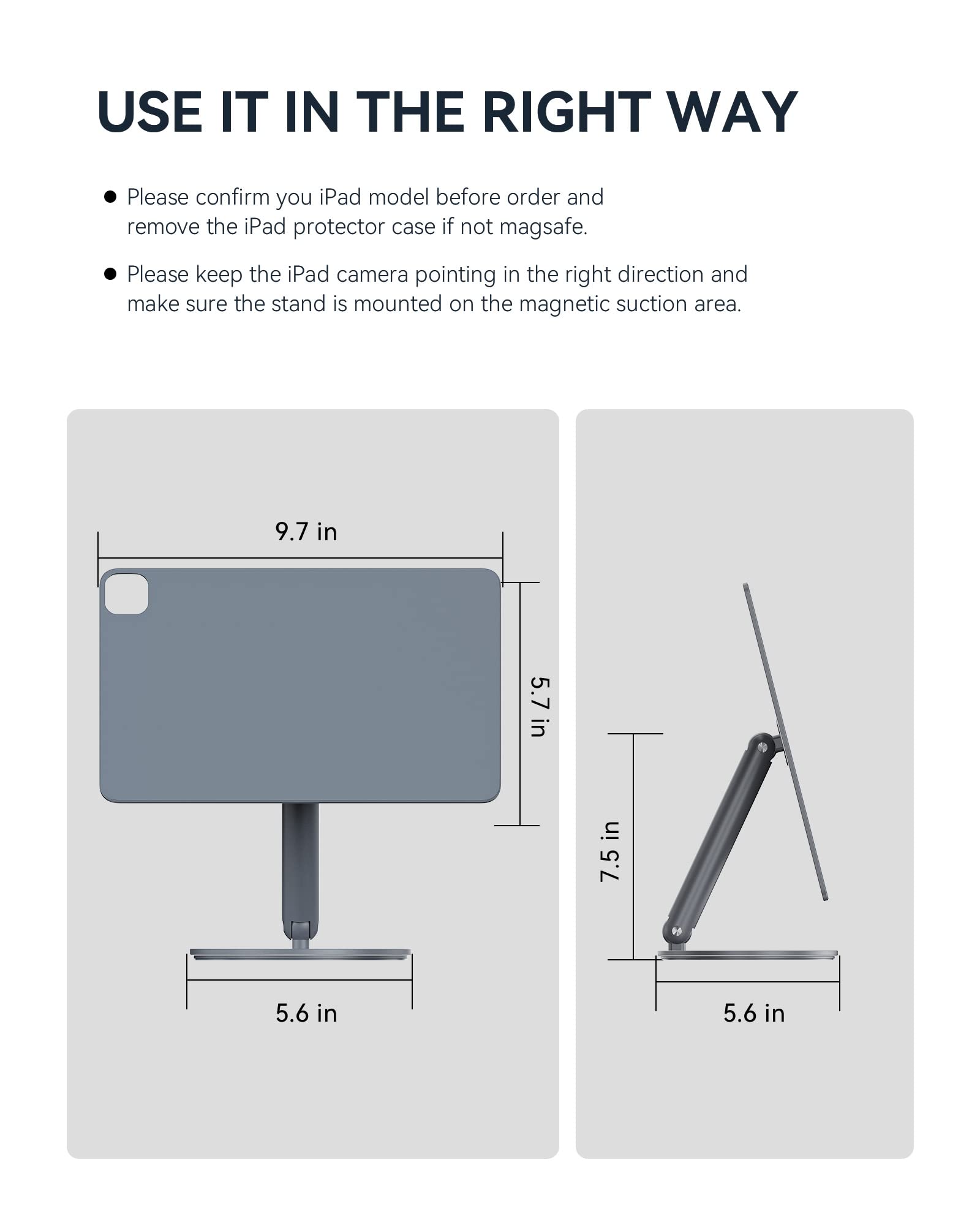 Lululook Ipad Magnetic Stand Upgraded 360� Rotating Base, Foldable Adjustable Aluminium Ipad Holder For Pro 11' M4 Desk Stand, Only For Ipad Pro 11 Inch M4 (2024)