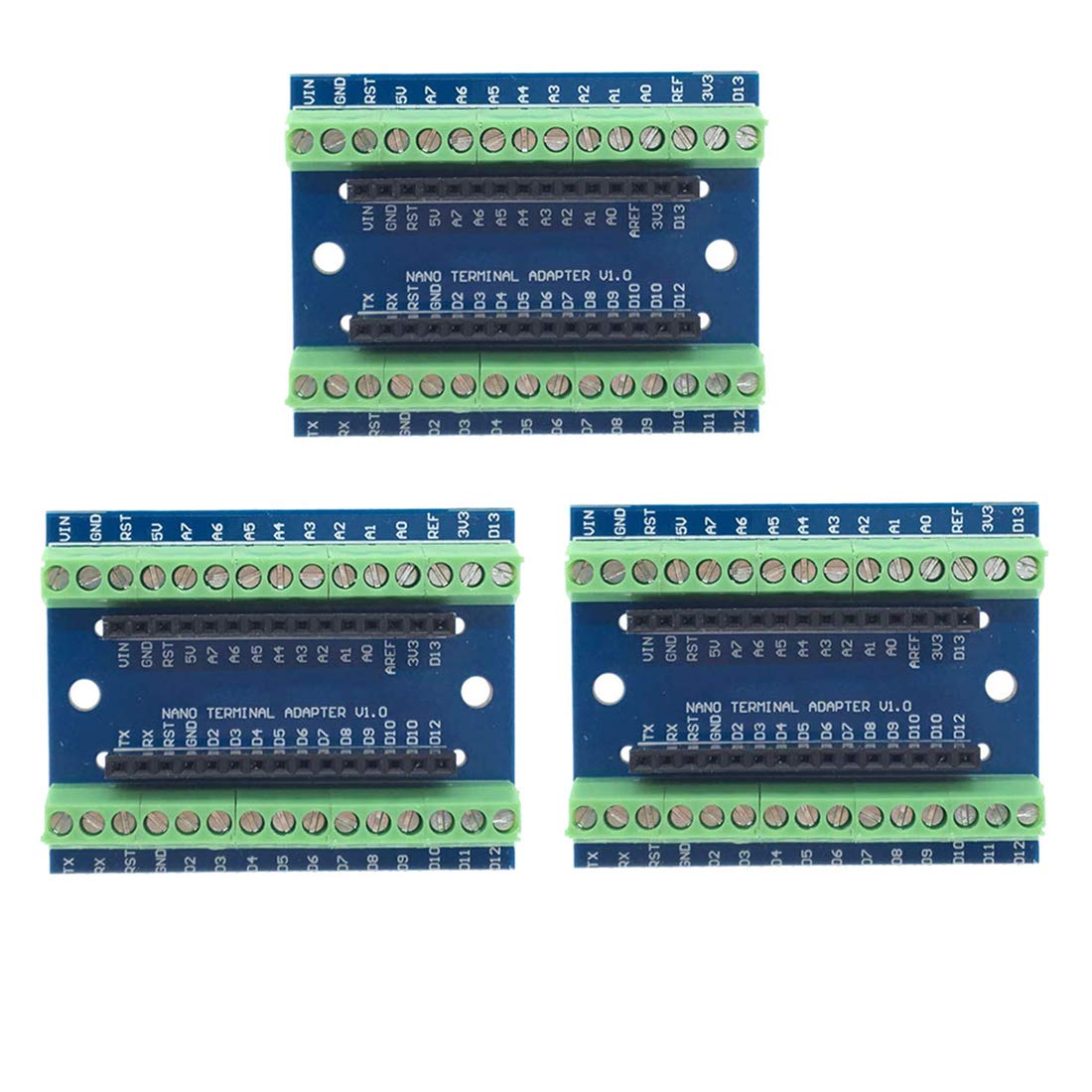 Hiletgo 3Pcs Nano V3.0 3.0 Controller Terminal Adapter Expansion Board Nano Io Shield Simple Extension Plate For Arduino Mano Av