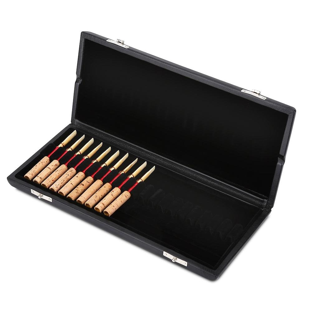 Oboe Case 20,Oboe Reeds,Oboe Case Storage,Wooden + Pu Leather Cover Case Holder Storage Box For 10/12/20Pcs Reeds Cover(Only A C