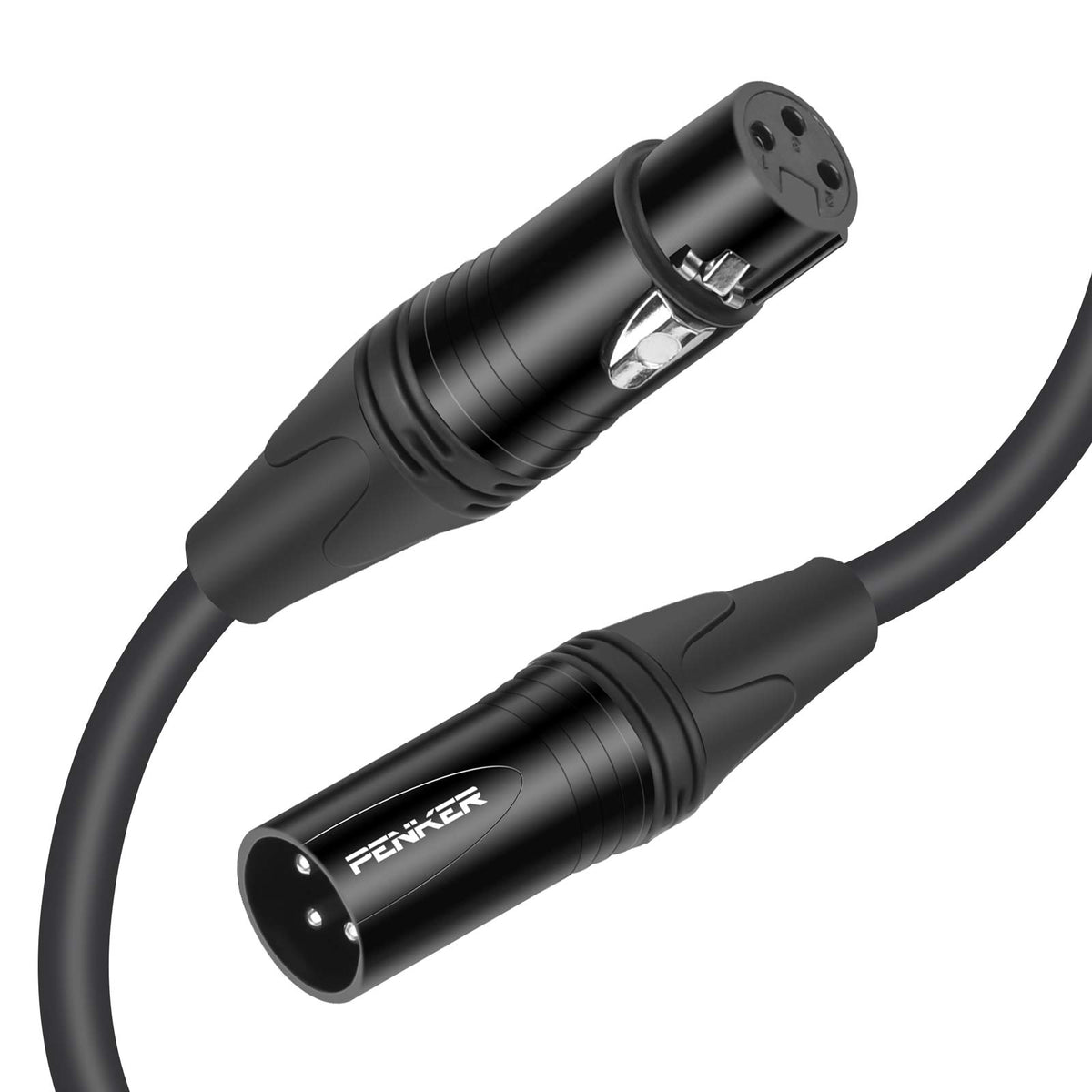 Penker Xlr Cable,10Ft Microphone Cable, Xlr Male To Female Balanced Microphone Cord 3 Pin, 10 Foot Short Mic Cord,Black