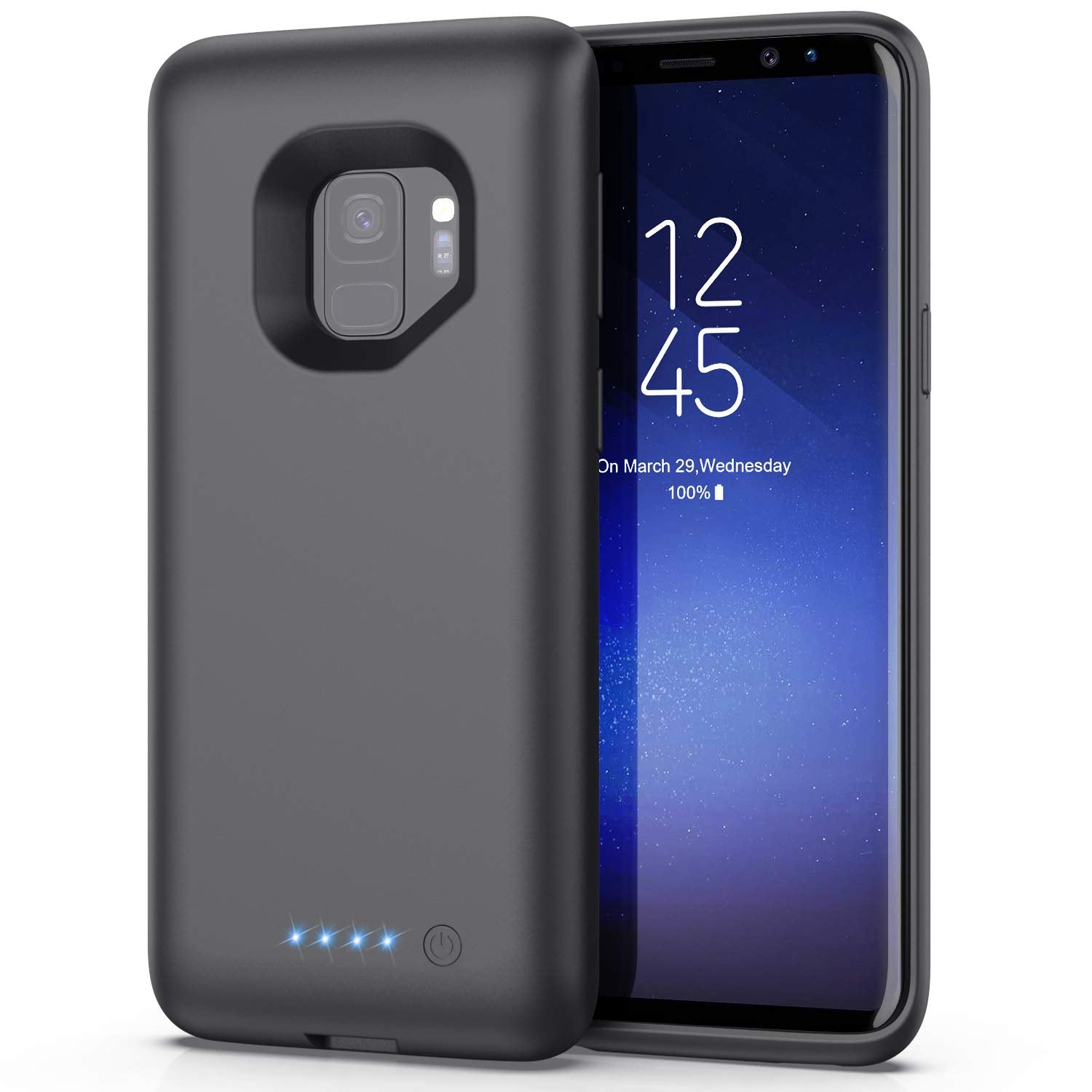 Trswyop Battery Case For Samsung Galaxy S9,[6000Mah] Portable Charging Case External Battery Pack For Samsung Galaxy S9 Recharge