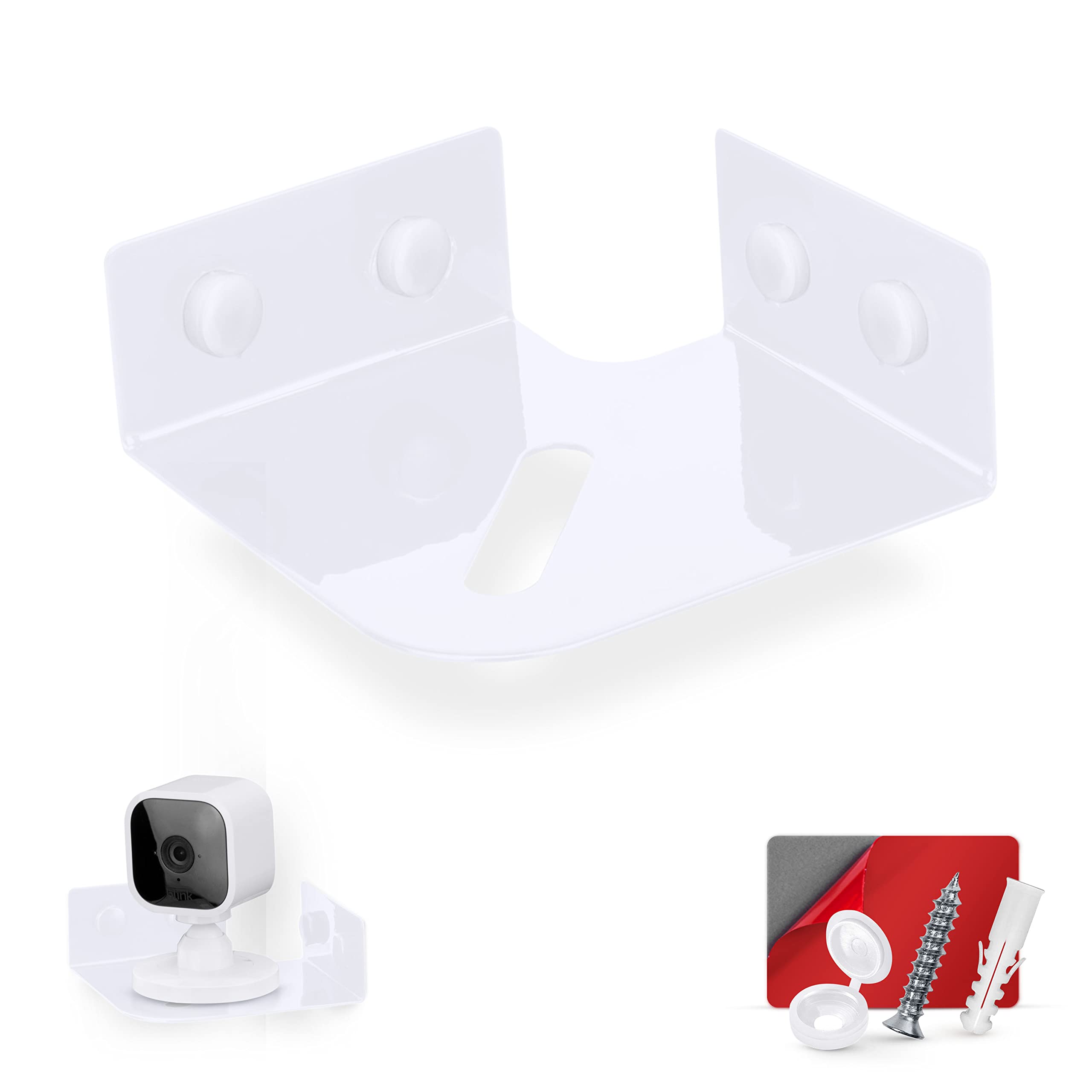 Brainwavz Small Metal Corner Shelf For Security Cameras, Baby Monitors, Speakers, Home Decor & More Universal Shelf Adhesive & S