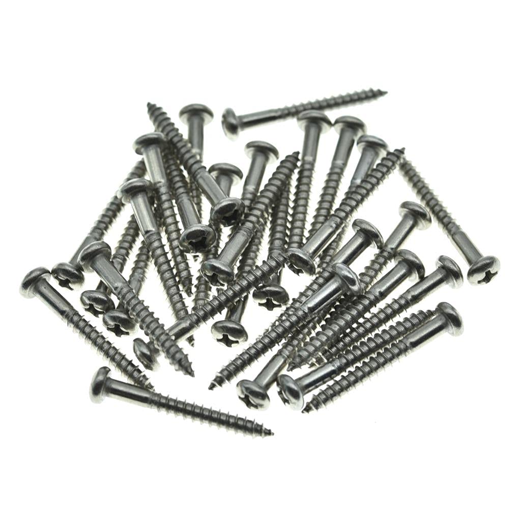 Dopro 30 Pack Stainless Steel Phillips Head Vintage Style Guitar Tremolo Bridge Mounting Screws For Vintage Fd Strat/Stratocaste