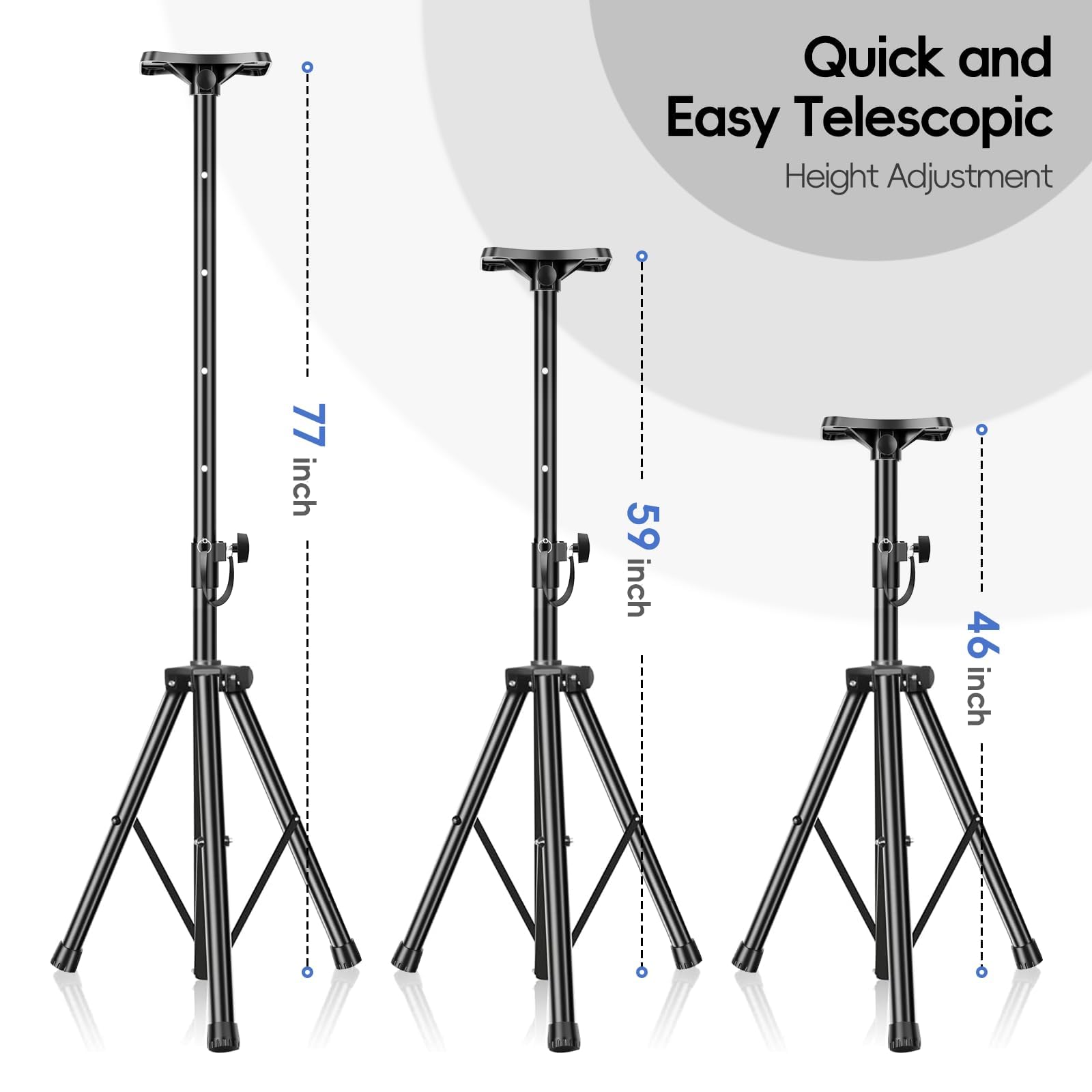 Emart Pa Speaker Stands Pair With Carrying Bag, Adjustable Height Professional Heavy Duty Dj Tripod With Mounting Bracket, Exten