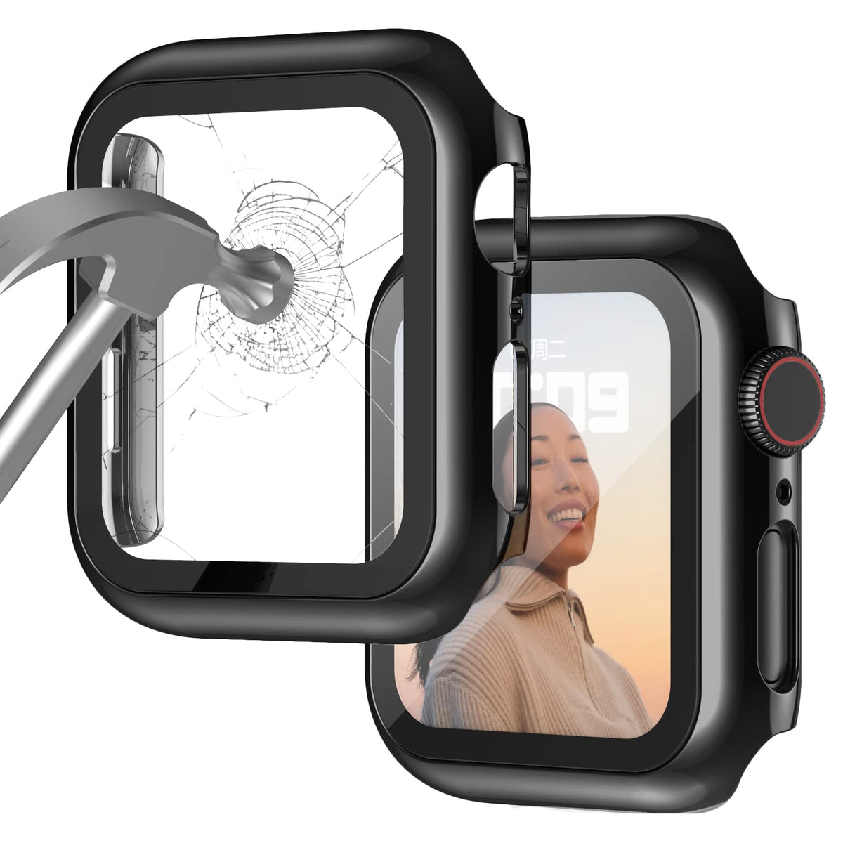 Case Compatible With Apple Watch Series 9 Series 8 Series 7 41Mm With Built-In Tempered Glass Screen Protector, All-Around Ultra