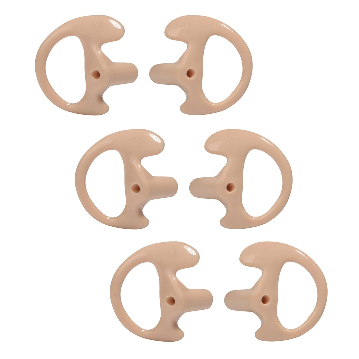 Hys Soft Flexible Open Ear Insert Ear Buds Medium Earmold Replacement Ear Pieces/Ear Tip For Clear Acoustic Coil Tube Earbud Audio Kit Earpiece Headset, 3Pair Left And Right Earmold