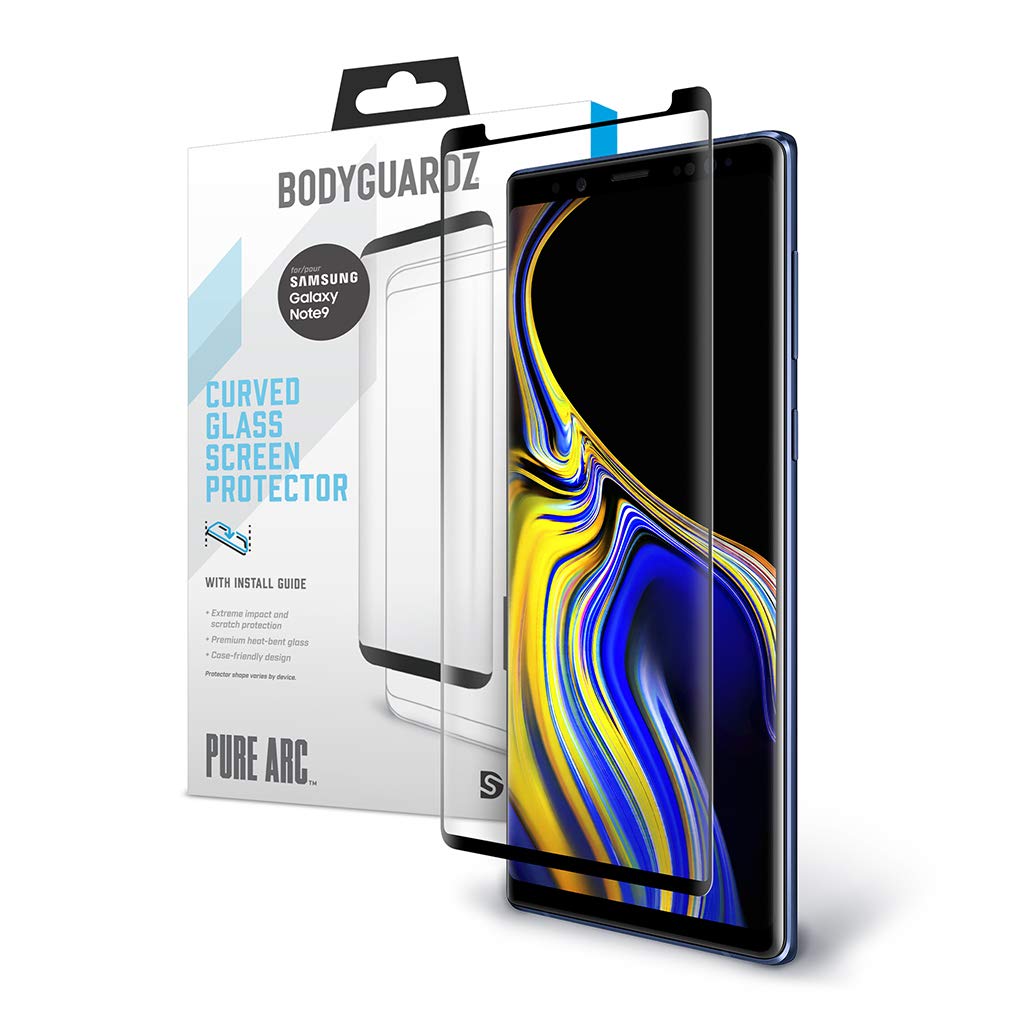 Bodyguardz - Pure Arc Samsung Galaxy Note9 Glass Screen Protector 9H Tempered Glass Screen Protector