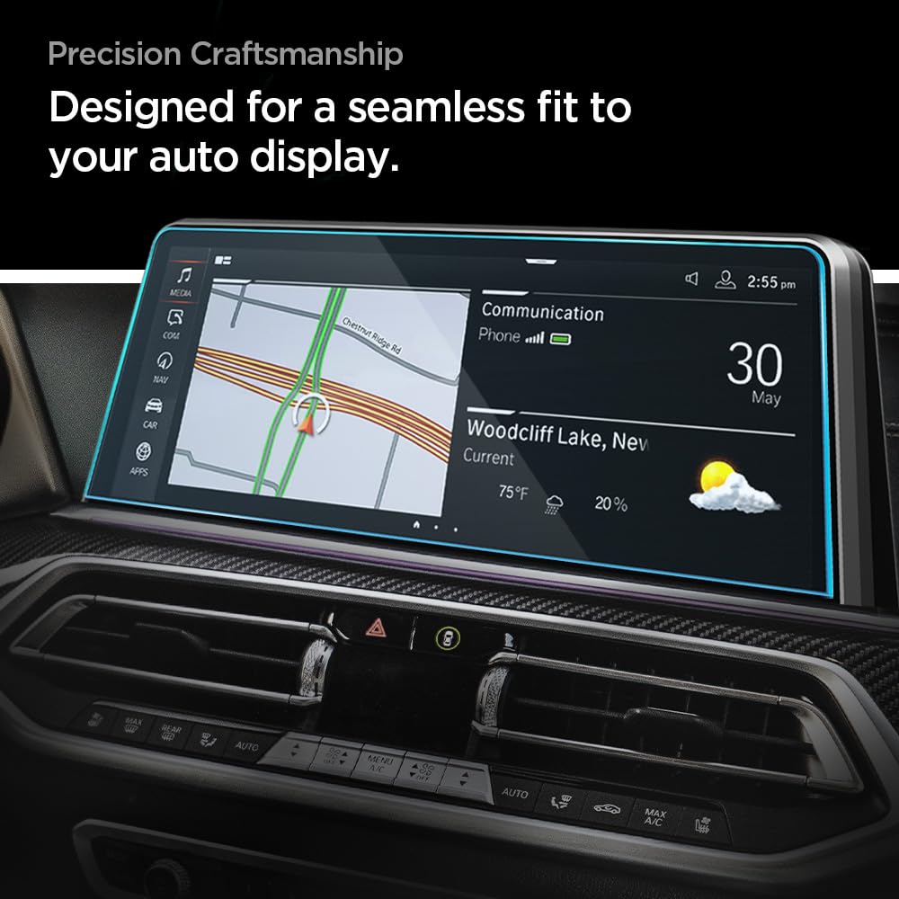Spigen Tempered Glass Screen Protector [Glas.Tr Ez Fit] Designed For Bmw X3 (2022/2023/2024), Bmw X4 (2022/2023/2024/2025) 12.3 Inch Dashboard Touchscreen   Matte/Anti Glare/Anti Finger Print
