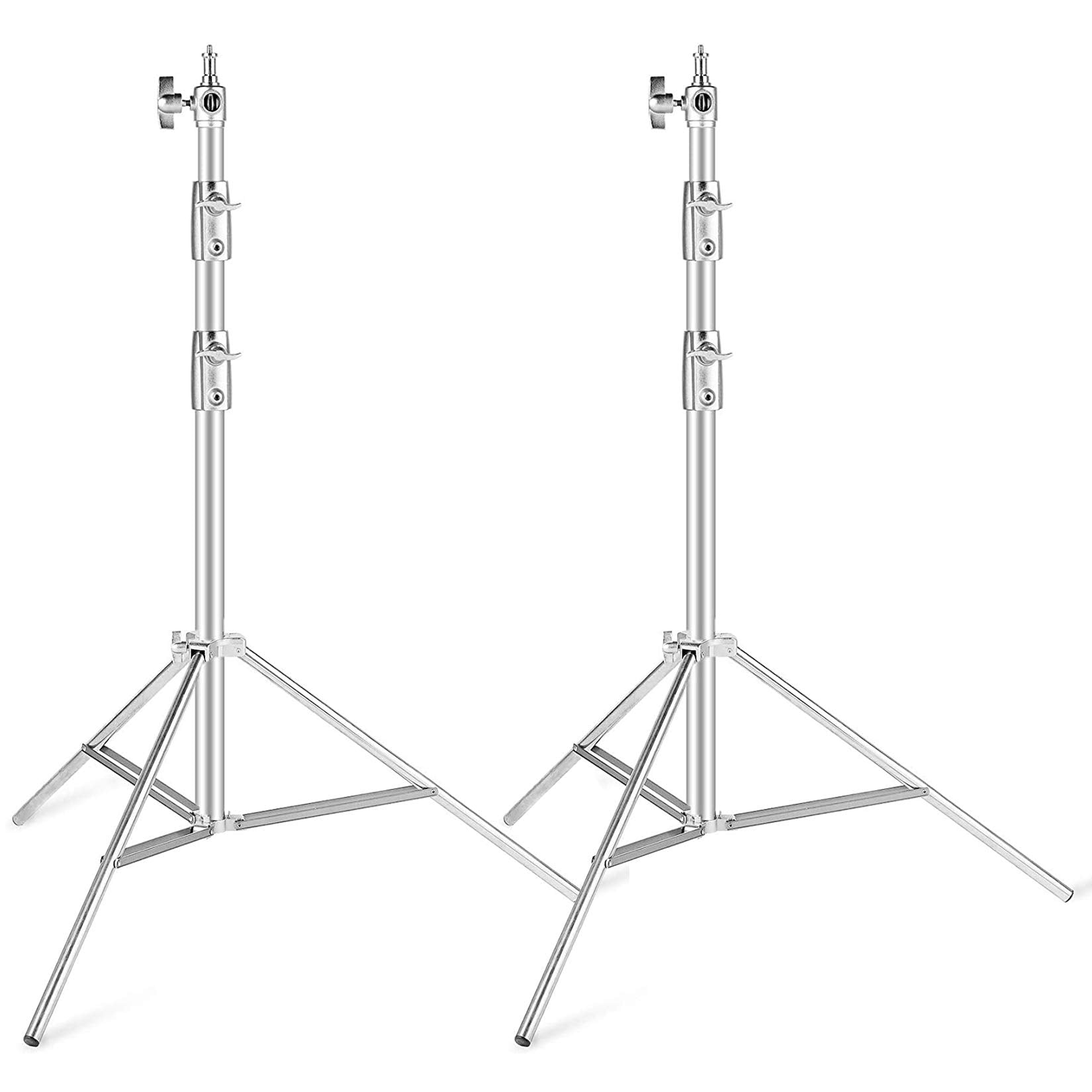 Selens Stainless Steel Heavy Duty Light Stand, 9Ft/2.8M Spring Cushioned Tripod Stand With 1/4 & 3/8'' Adapter Compatible With P