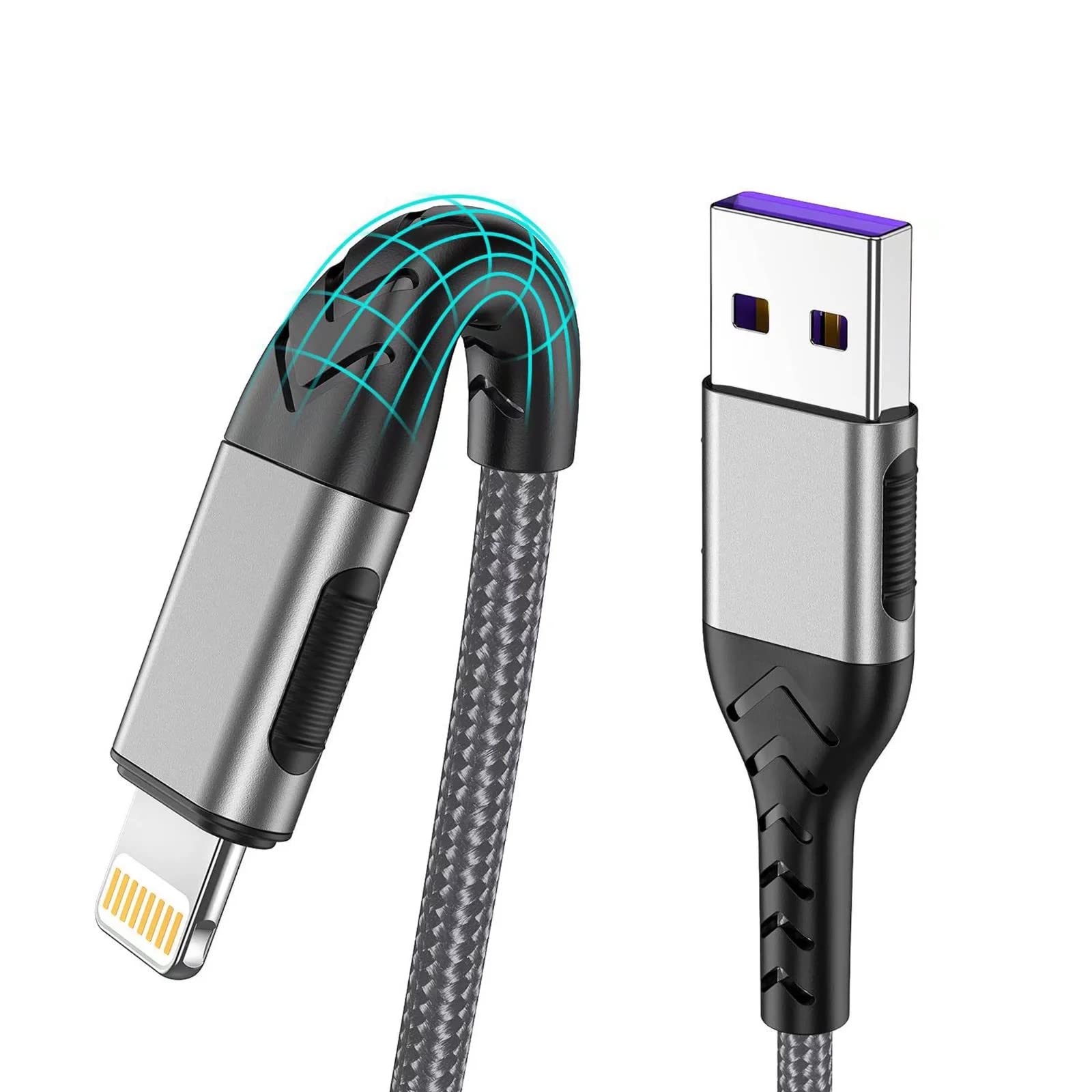 Iphone Charger, [Apple Mfi Certified] 3Pack 6Ft Usb A Cable For Long Charger Cable, Fast Iphone Charging Cord Compatible With With Iphone Xs Max/Xs/Xr/X/8/7/6S/6/Plus/Se/Ipad(Silver)