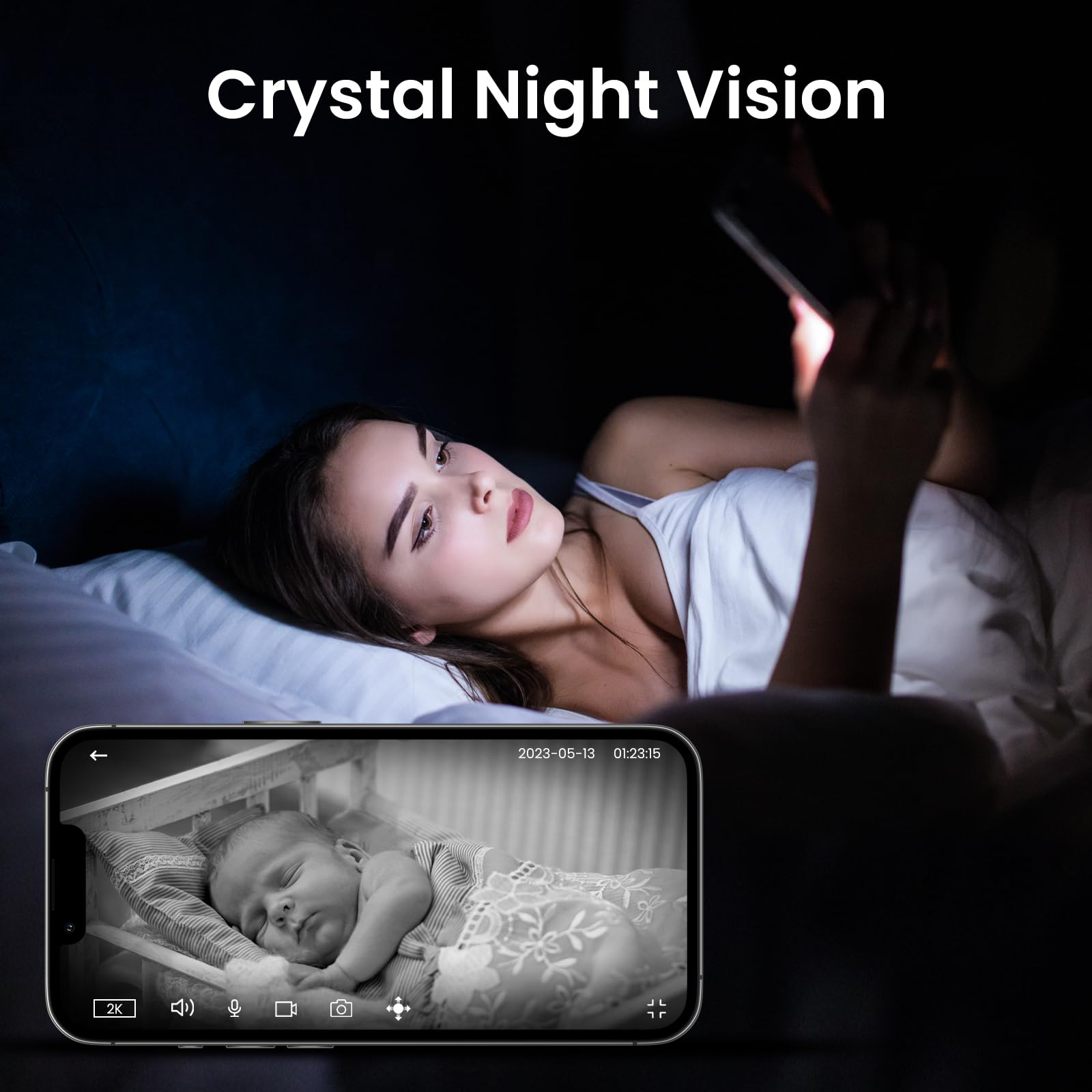 Cinnado Security Camera Indoor 2K 360 Wifi Cameras For Home Security,Pet/Dog/Baby Camera With Phone App, 2 Way Audio, Night Visi