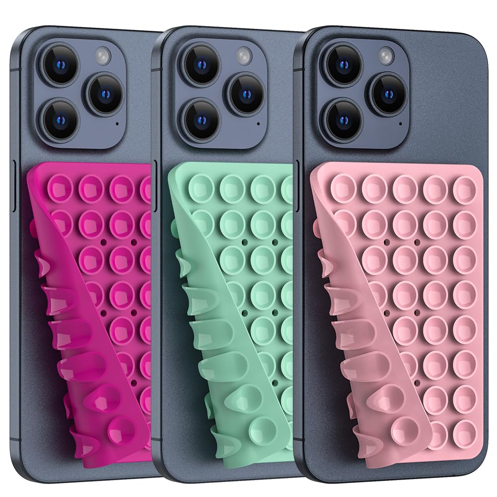 Double Sided Silicone Suction Phone Holder Mount, Silicon Accessory For Iphone And Android, Hands-Free Mirror Shower Phone Holde