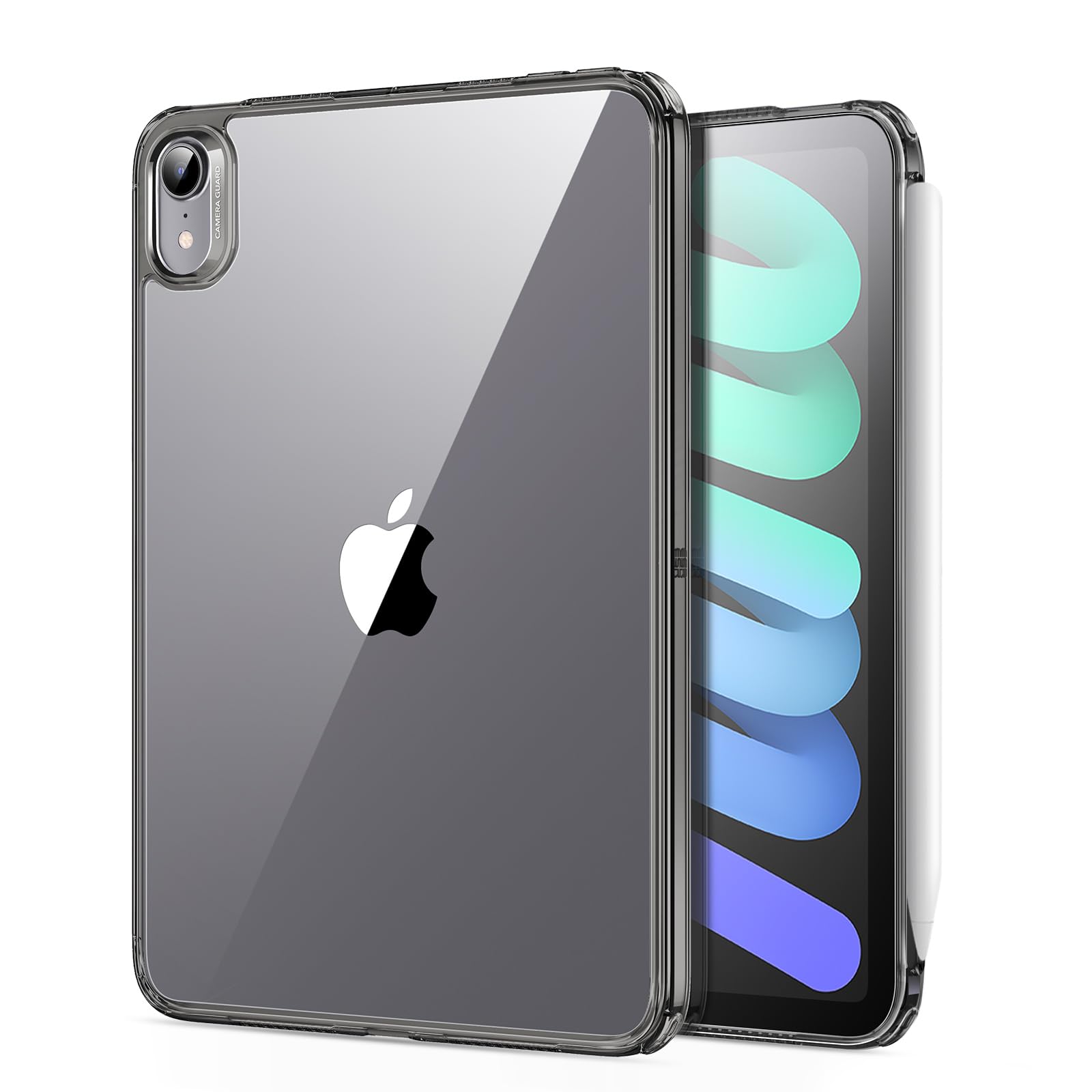 Esr For Ipad Mini 7 A17 Pro Case, Ipad Mini 7Th/6Th Generation Case (2024/2021), Slim And Light, Shock And Drop Protection, Yellowing Resistant, Supports Pencil Pro & Pencil (Usb C), Black Clear