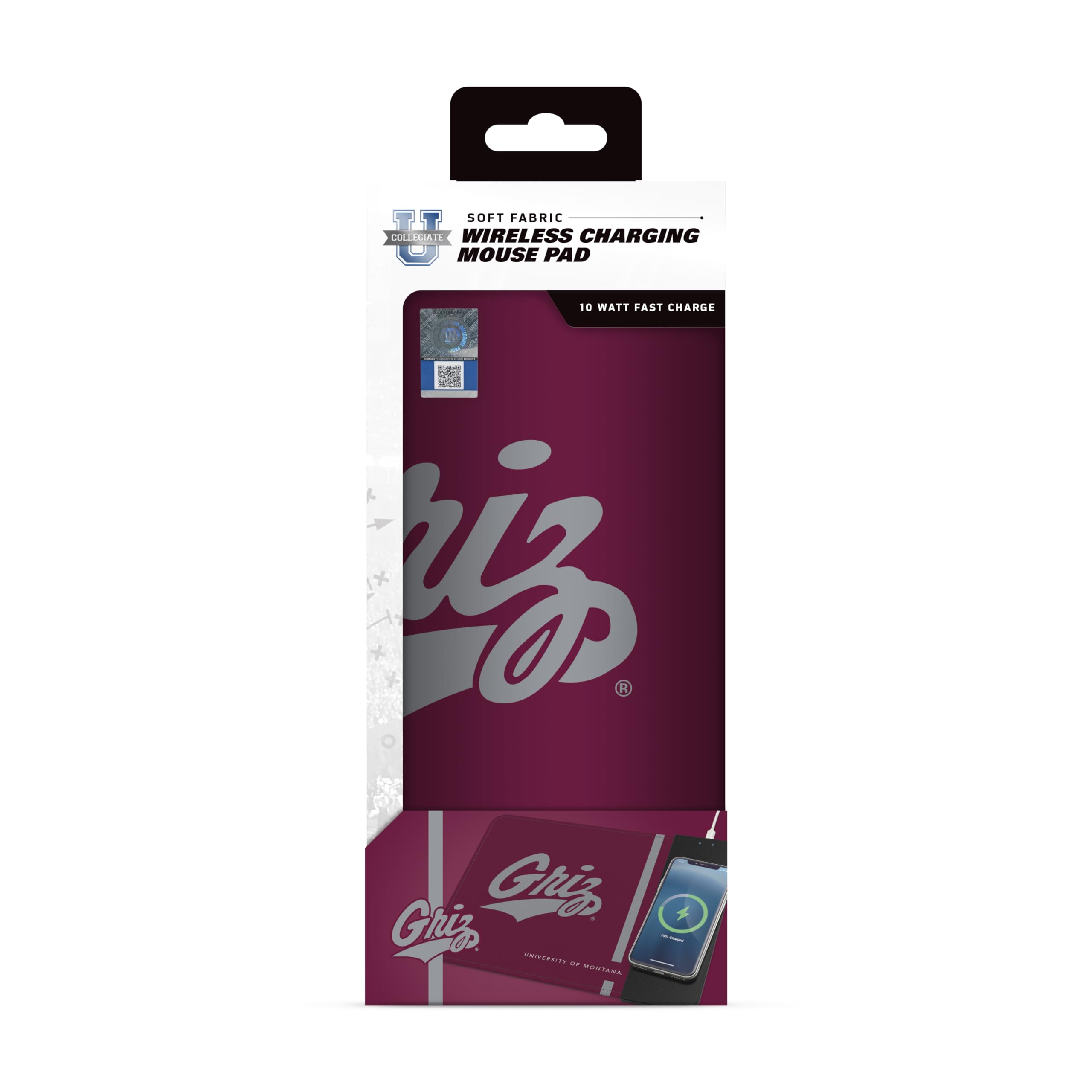 Soar Ncaa Wireless Charging Mouse Pad, Montana Grizzlies