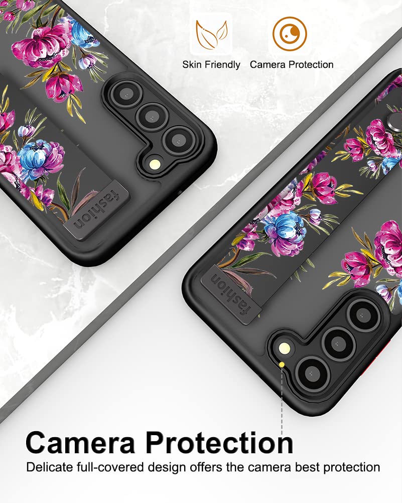Cisland Galaxy S23 Plus Case Cute With Strap Stand Finger Kickstand, Cute Case For Women Girly Designer For Girls Aesthetic Cool